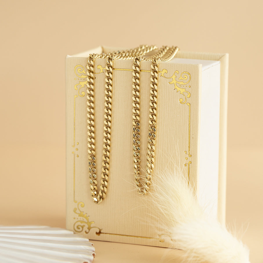 Gold length necklace gourmet 70.5 cm 18 karat