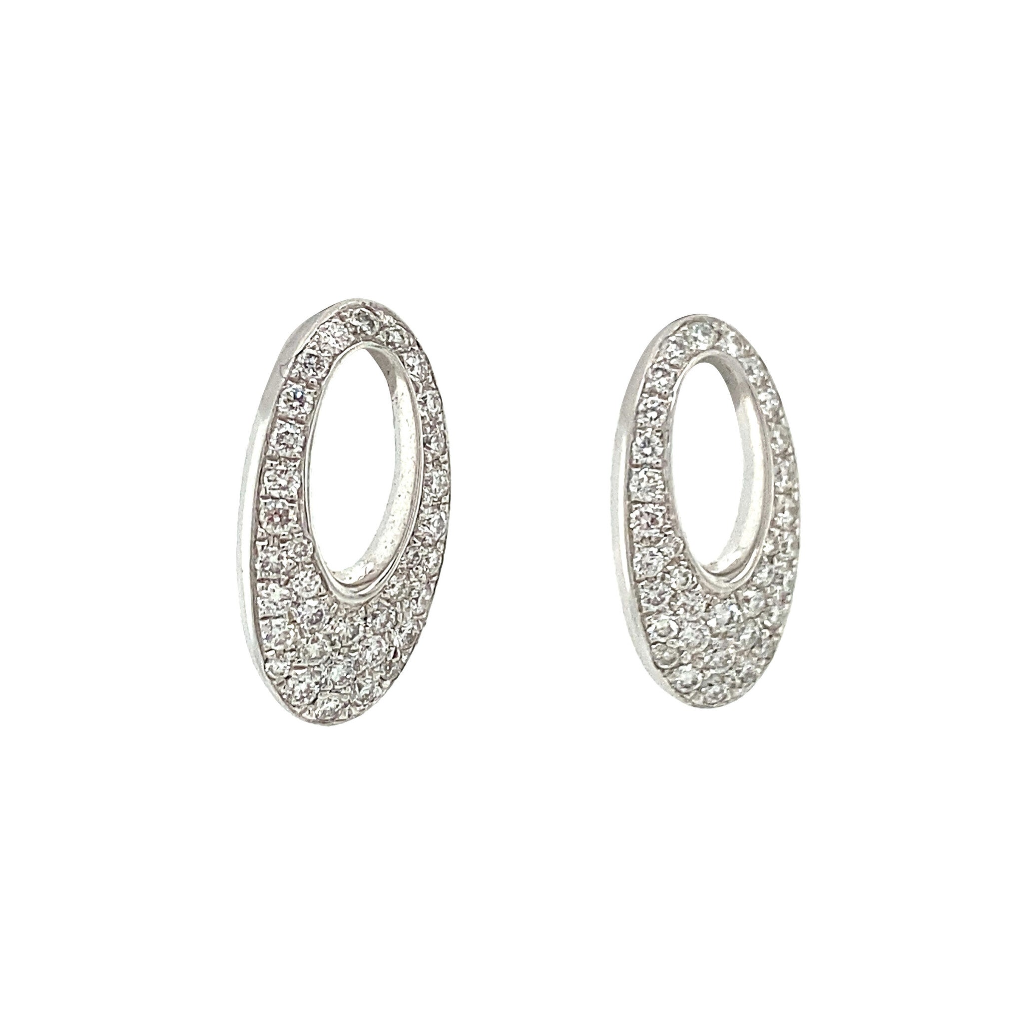 White gold stud earrings with diamond 14 kt* new