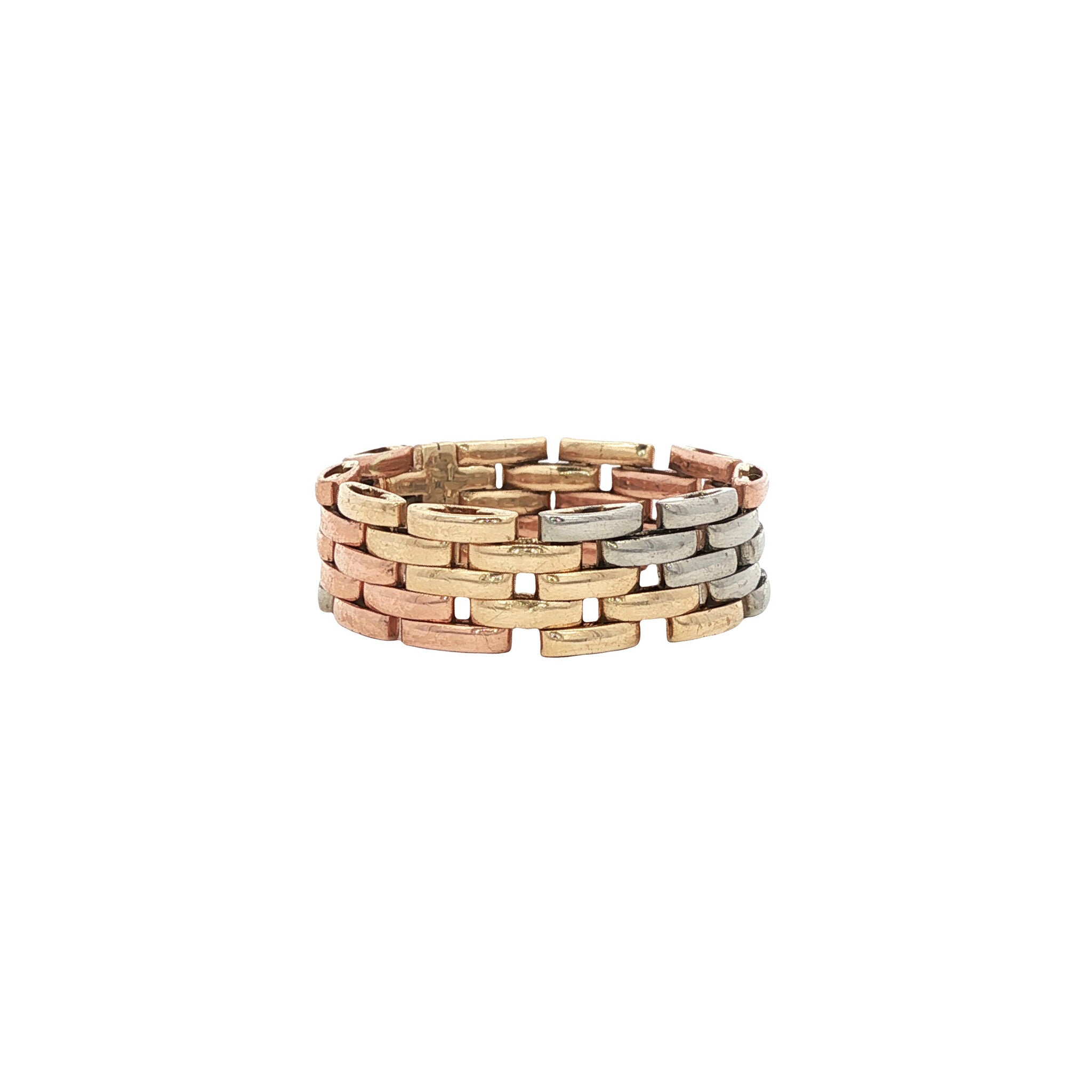 Tricolour gouden rolex ring 14 karaat