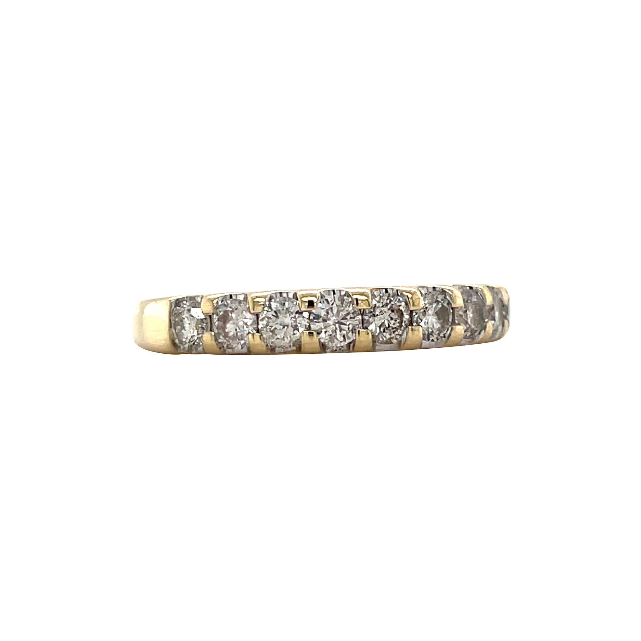 Gold row ring with diamond 14 karat