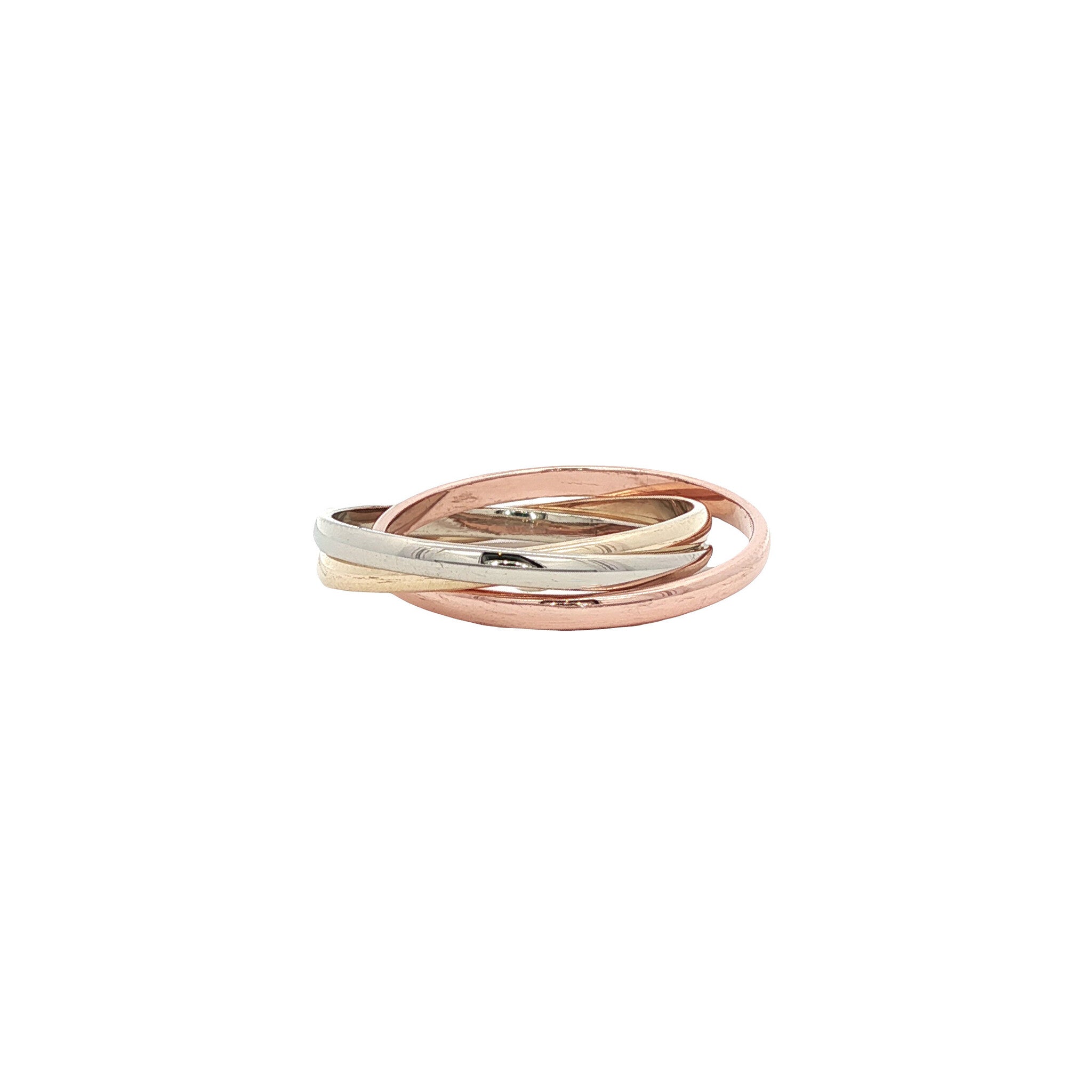 Tricolour trinity ring 9 karat