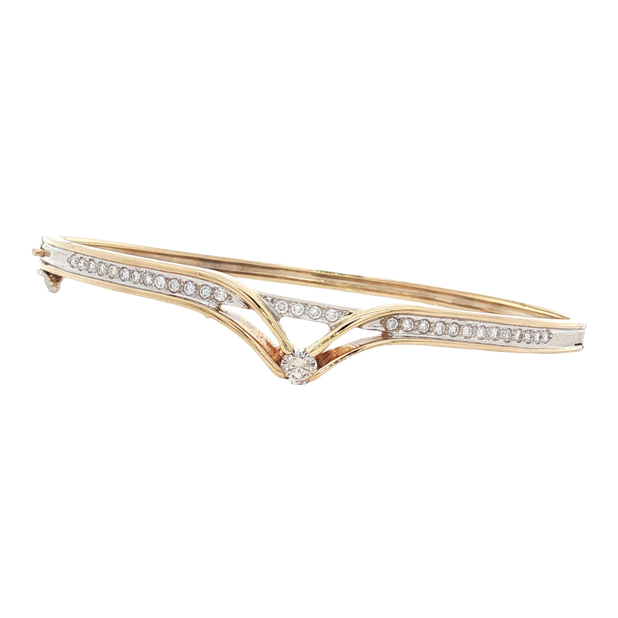 Gold bangle with diamond 14 karat