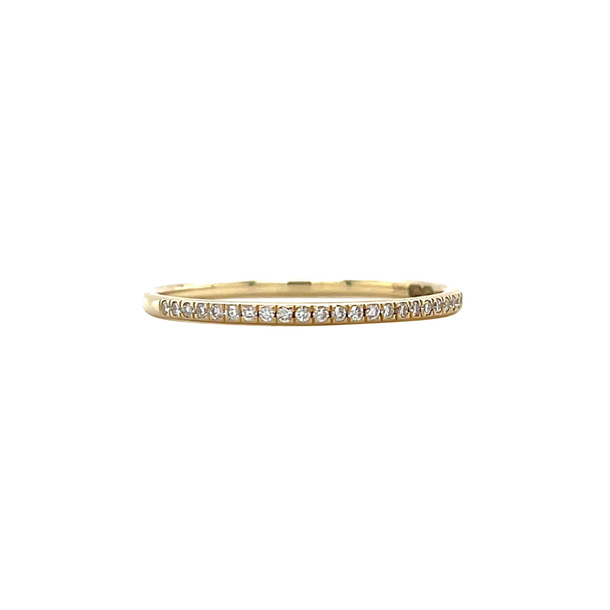 Gold row ring with diamond 14 kt