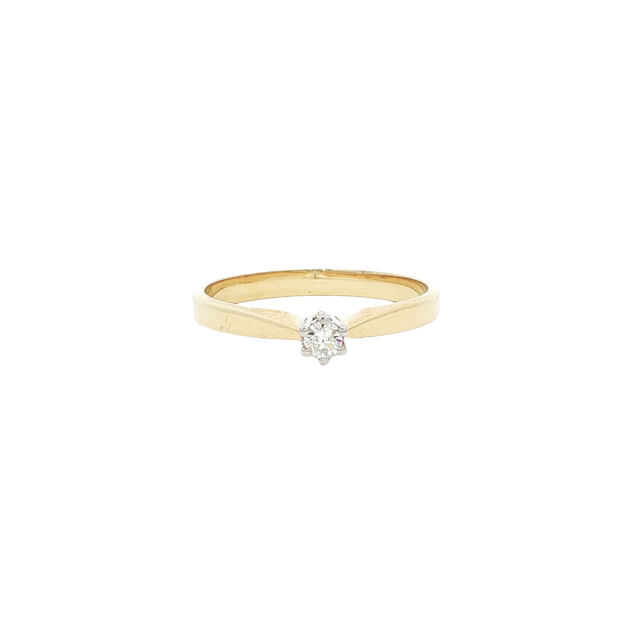 Gold solitaire ring with diamond 14 karat* new