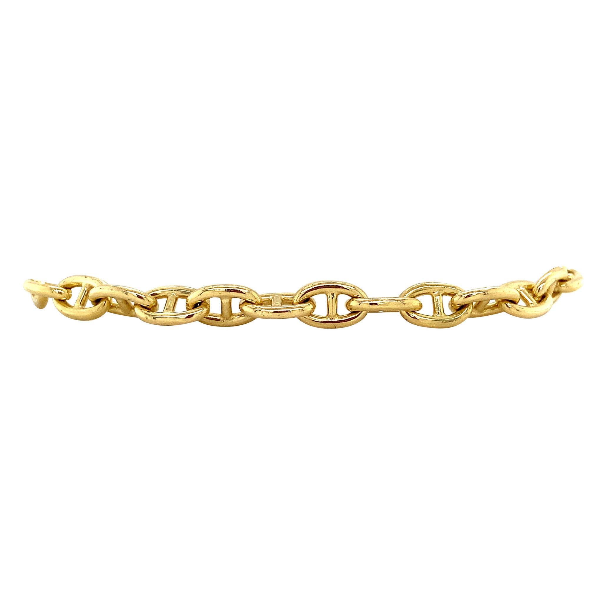 Gold bracelet double anchor 19 cm 18 karat
