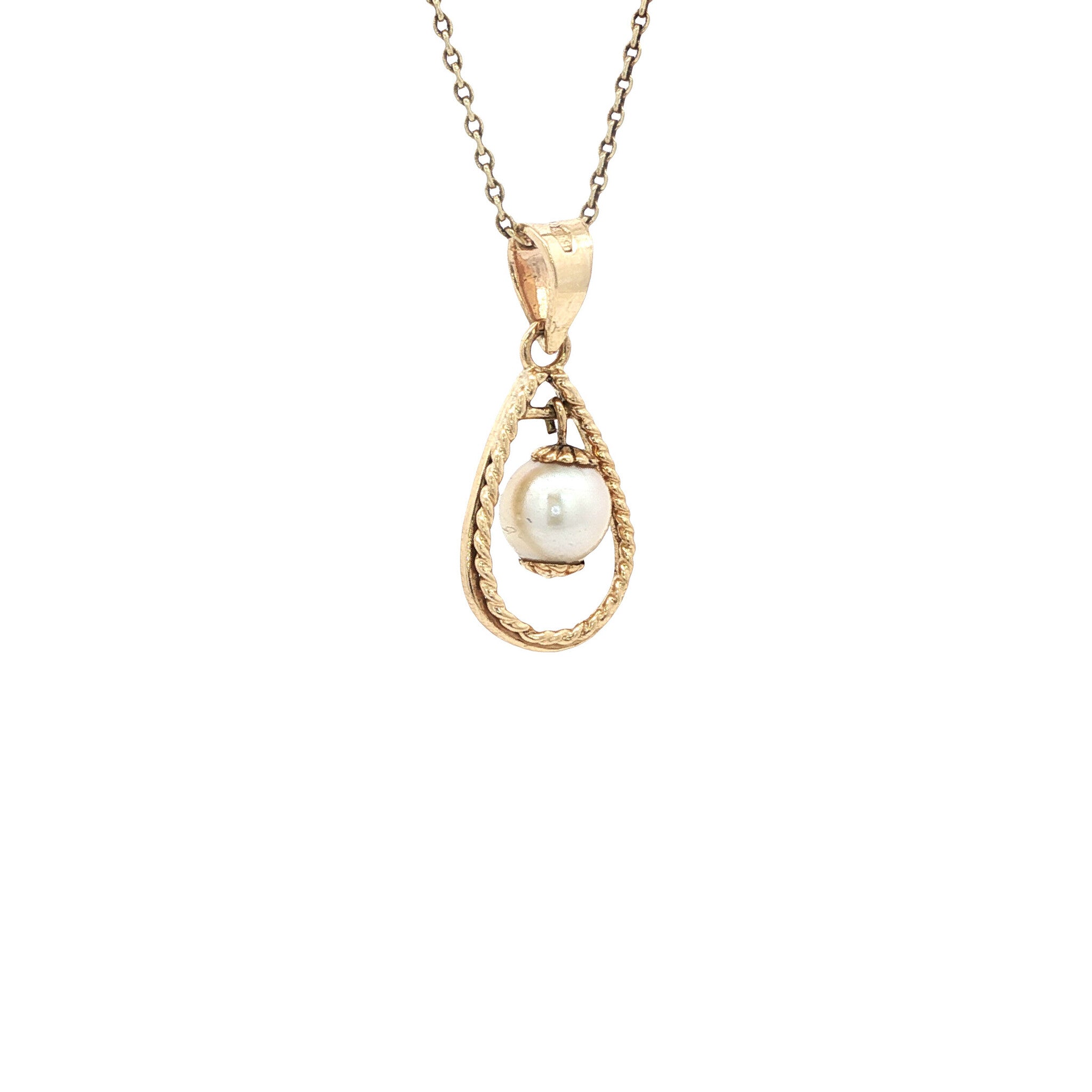 Gouden hanger met parel 14 karaat
