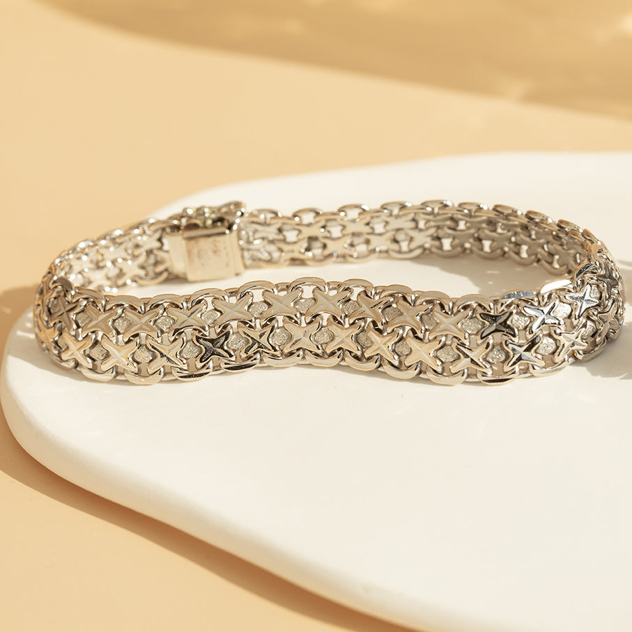 White gold bracelet 19 cm 14 karat