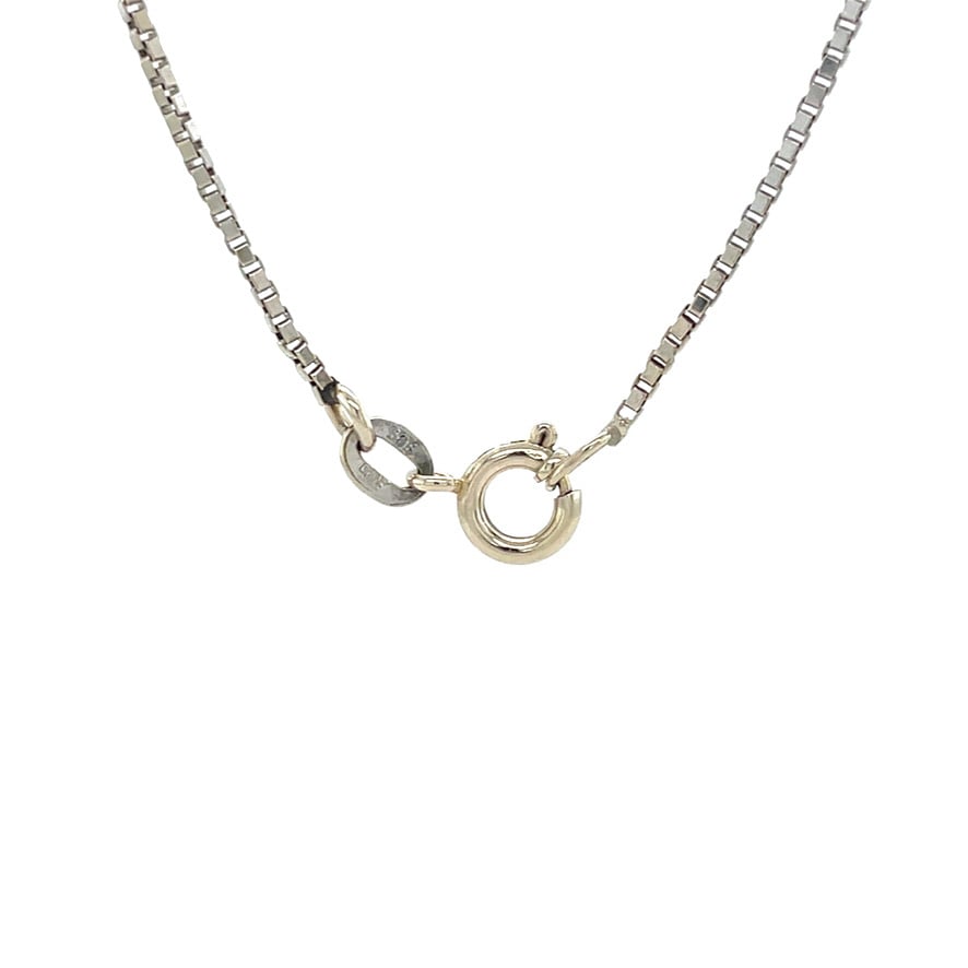 White gold necklace with diamond pendant 40.5 cm 14 karat