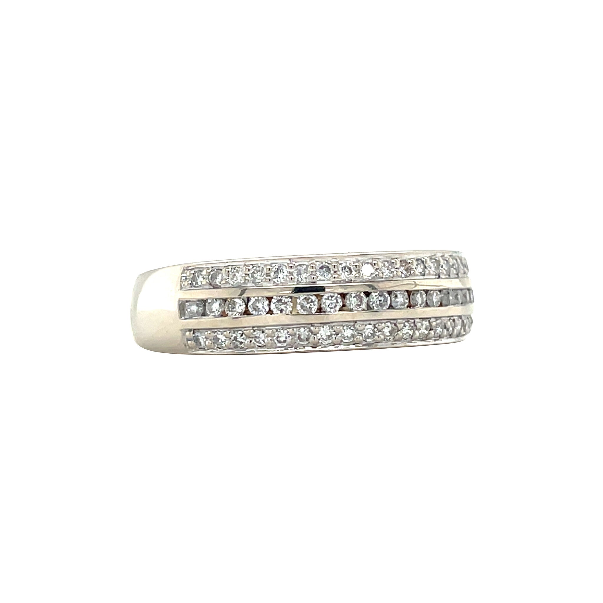 Bicolour gold ring with diamond 14 kt