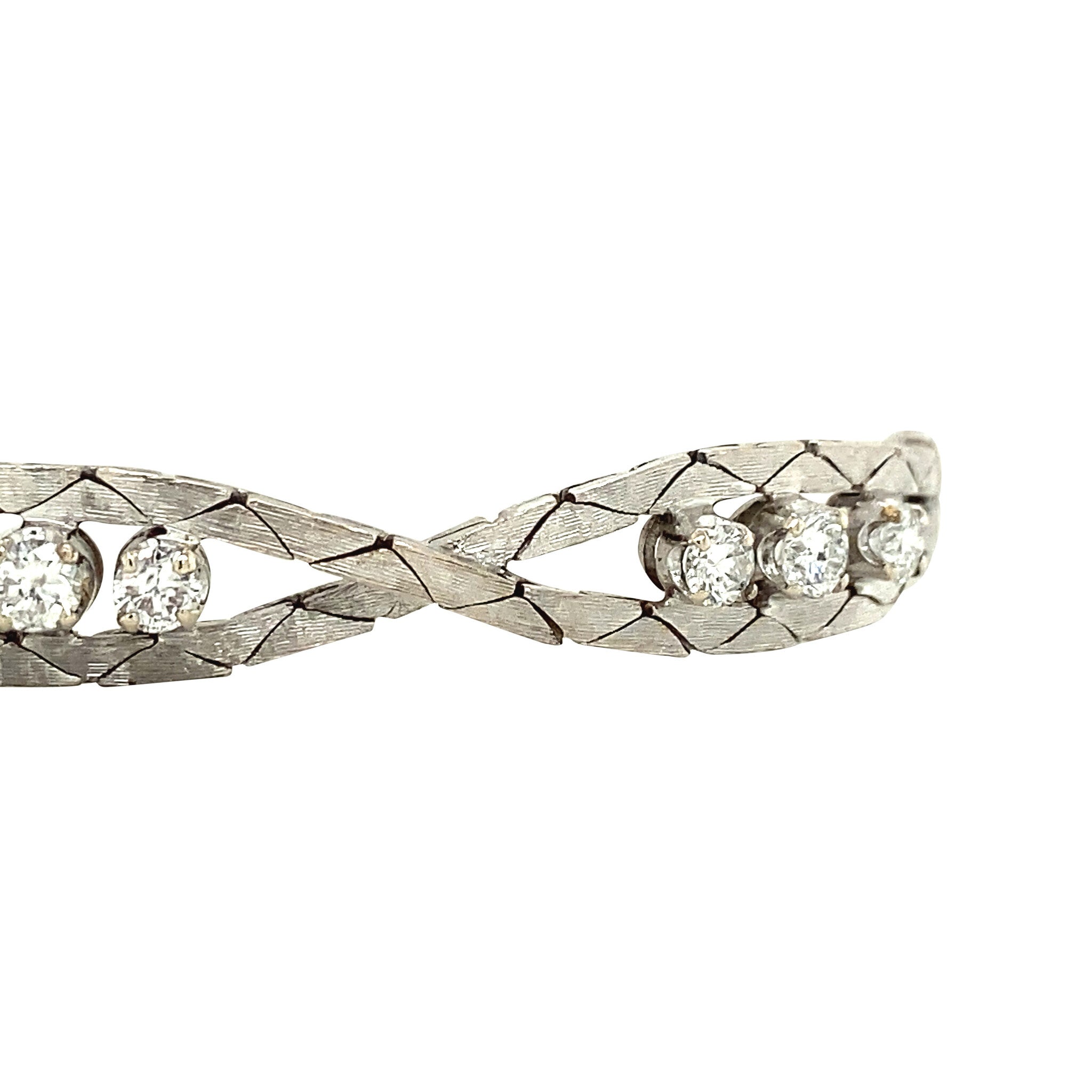 White gold bracelet with diamond 14 kt
