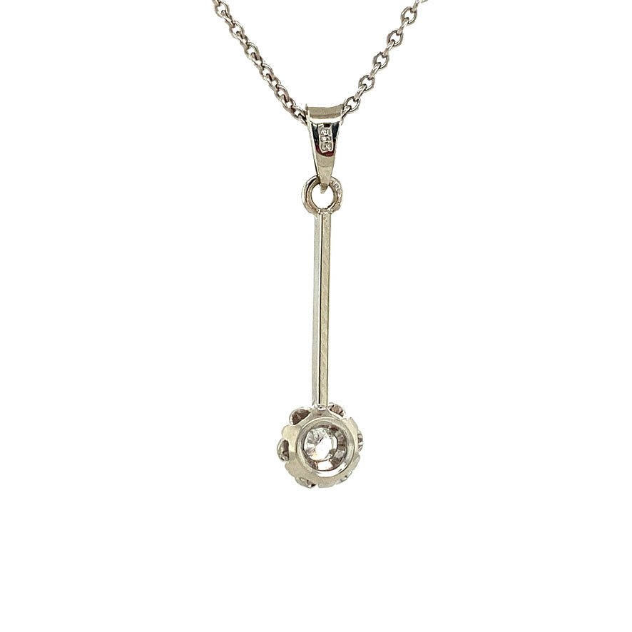 White gold pendant with diamond 14 kt