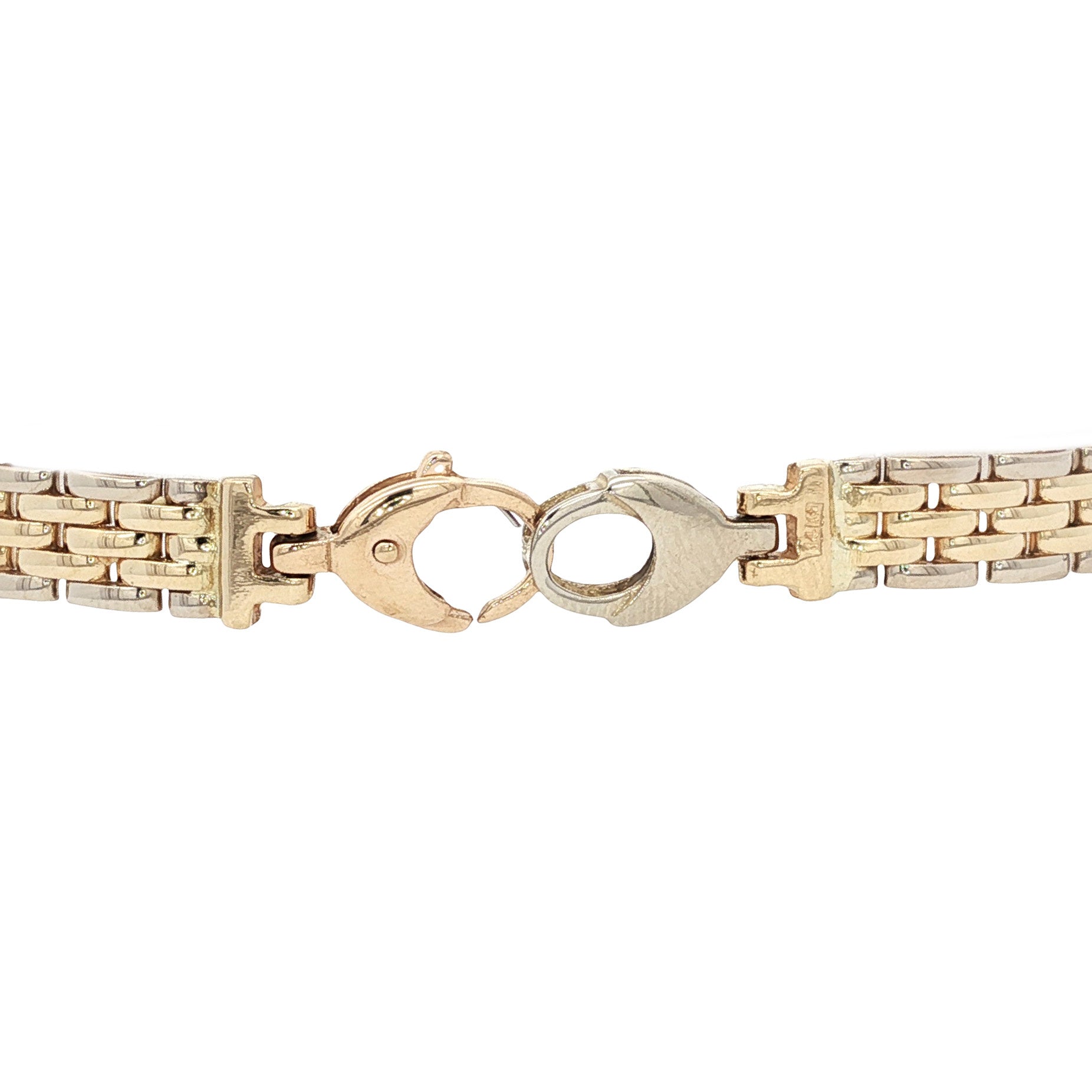 Gouden armband bicolour 18.5 cm 14 karaat