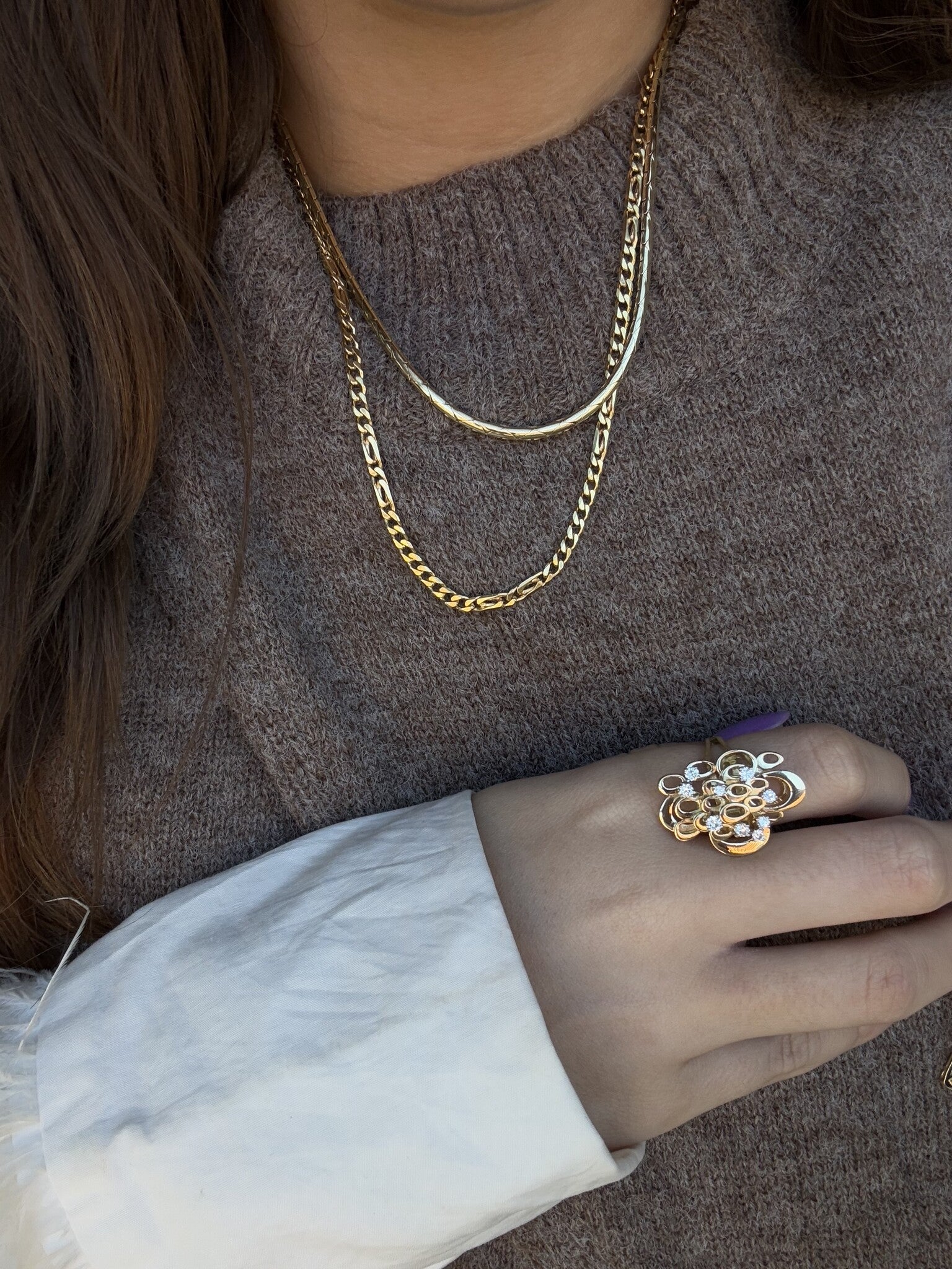 Gold gourmet necklace 50.5 cm 14 karat