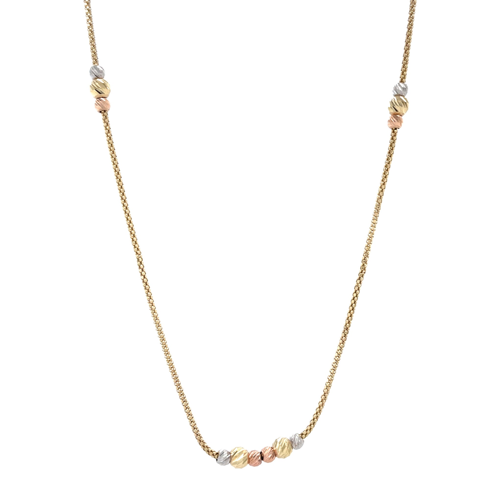 Tricolour gold necklace 58.5 cm 14 karat