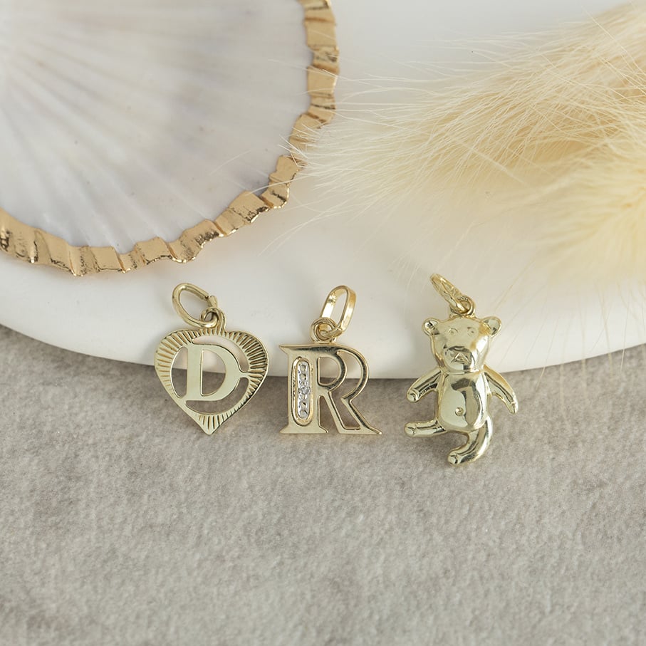 Gold bear pendant 14 karat