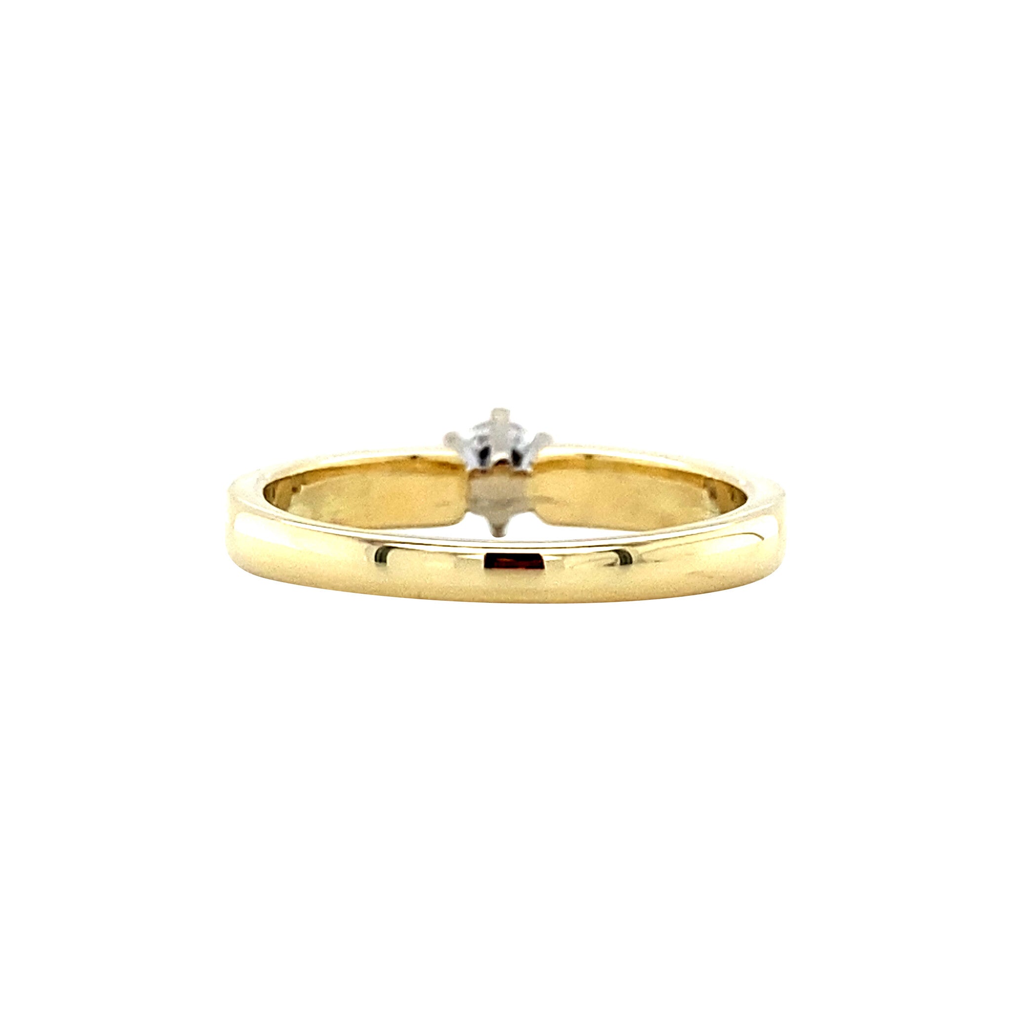 Gold solitaire ring with diamond 14 karat