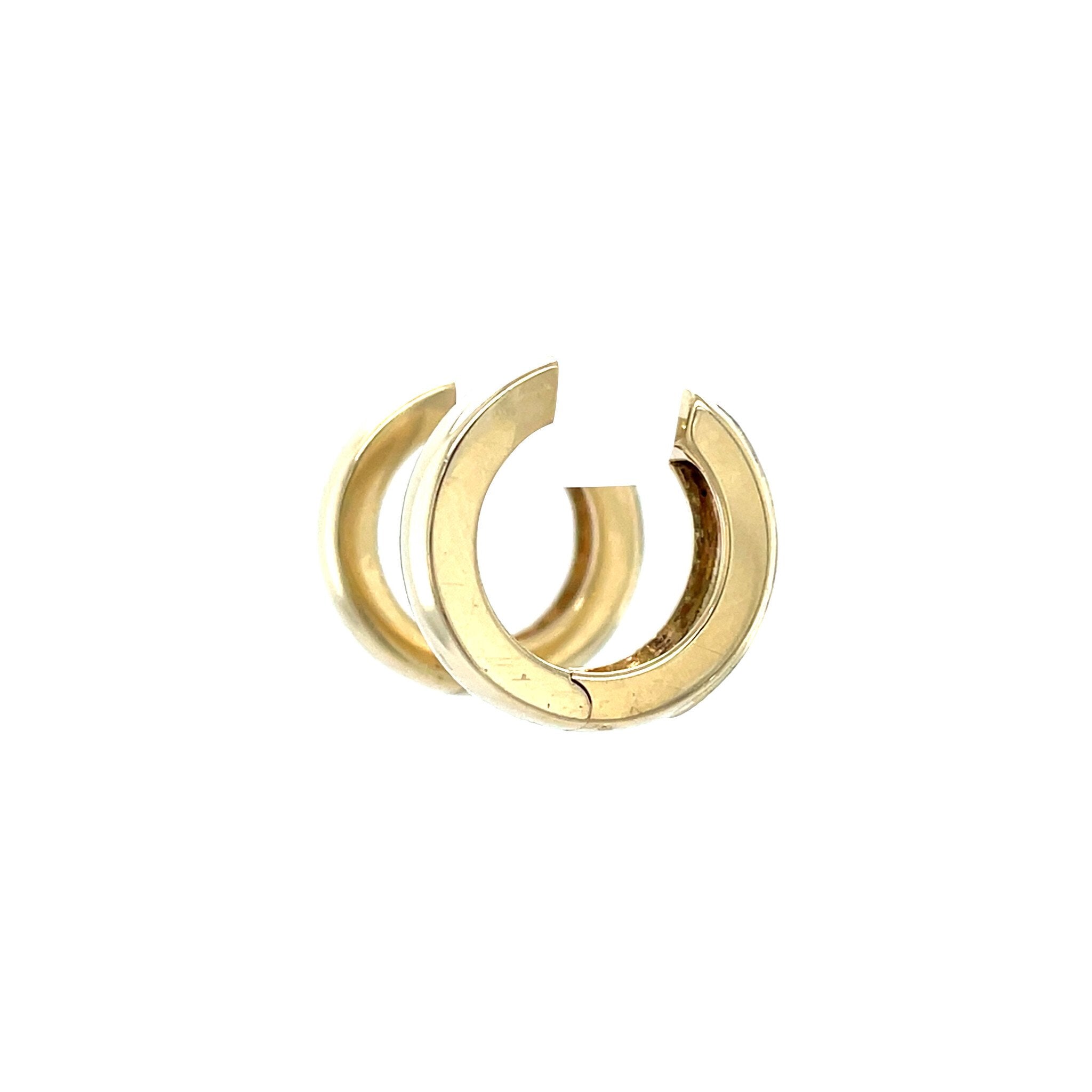 Gold hinged hoop earrings with zirconia 14 karat