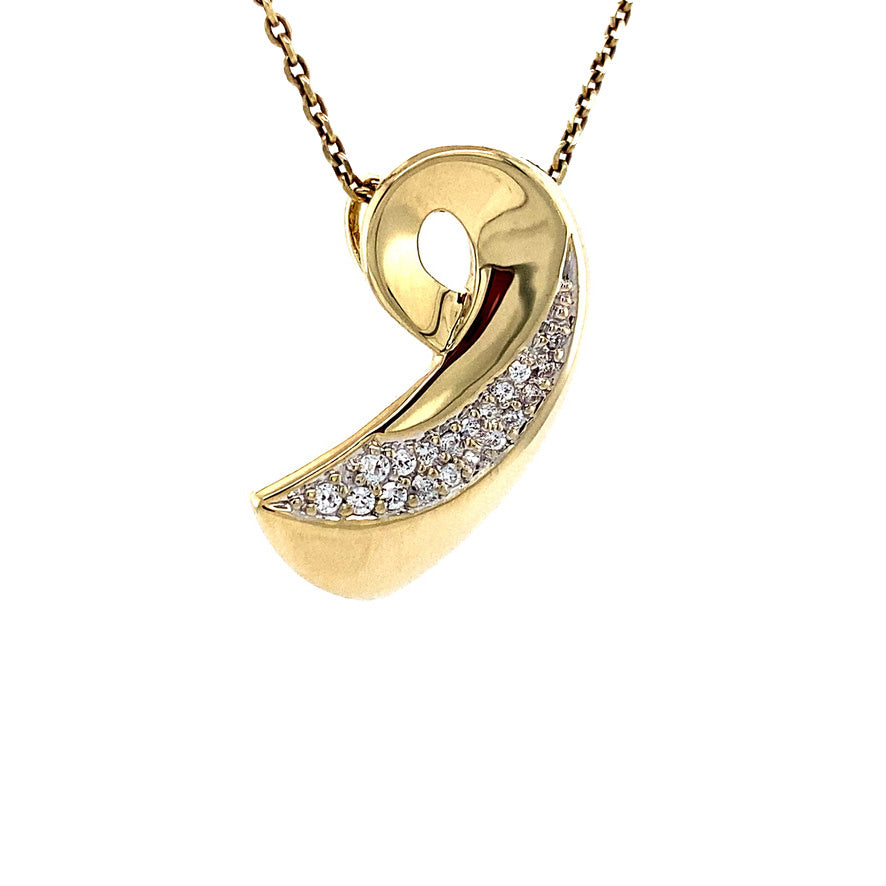 Gold pendant with zirconia 14 kt