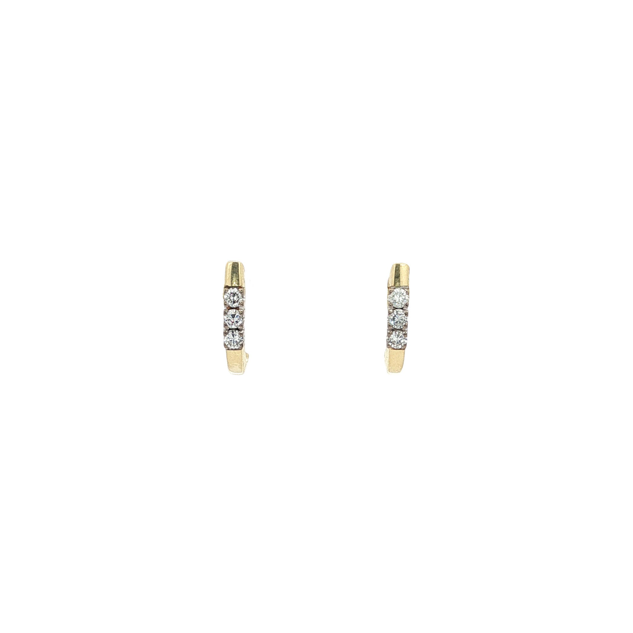 Gold stud earrings with diamond 14 karat