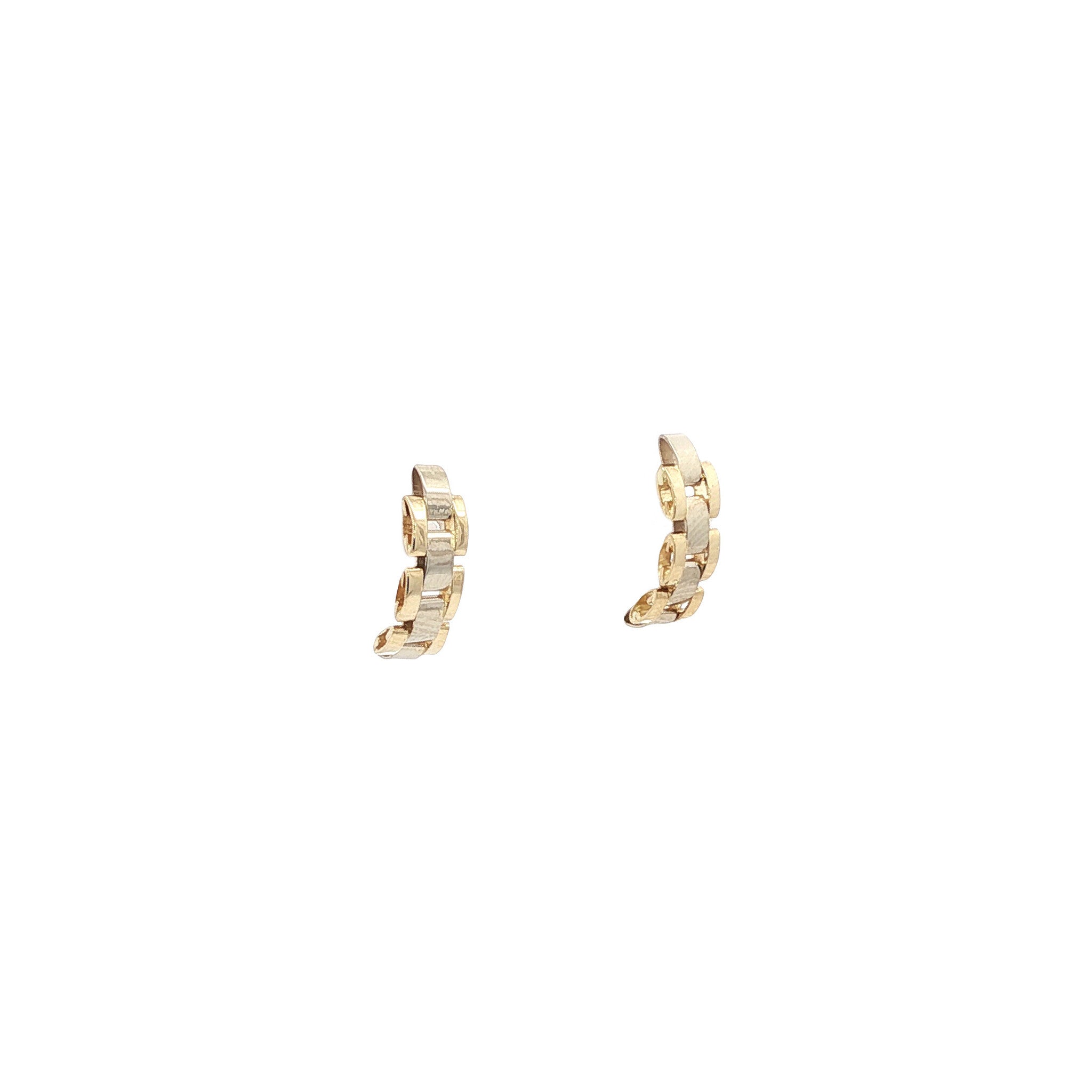 Bicolour 14 karat gold stud earrings