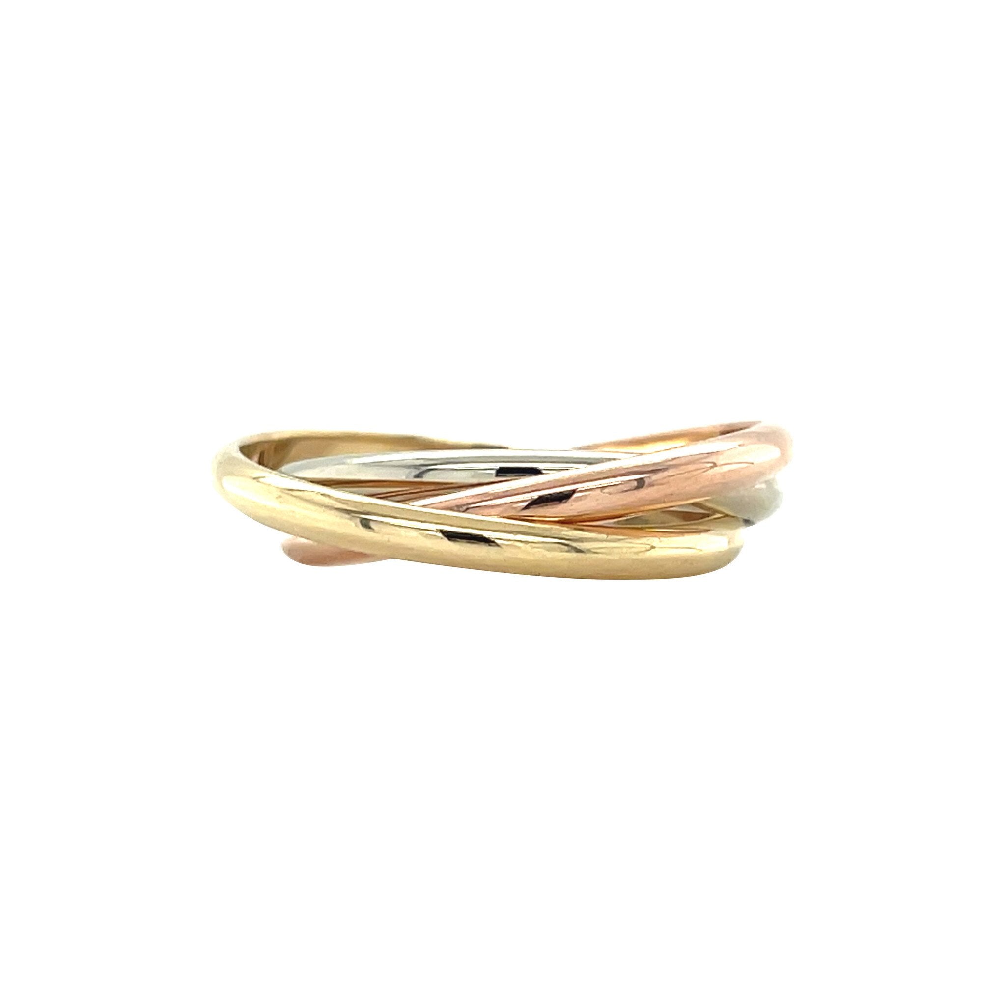 Tricolour gold ring 14 karat