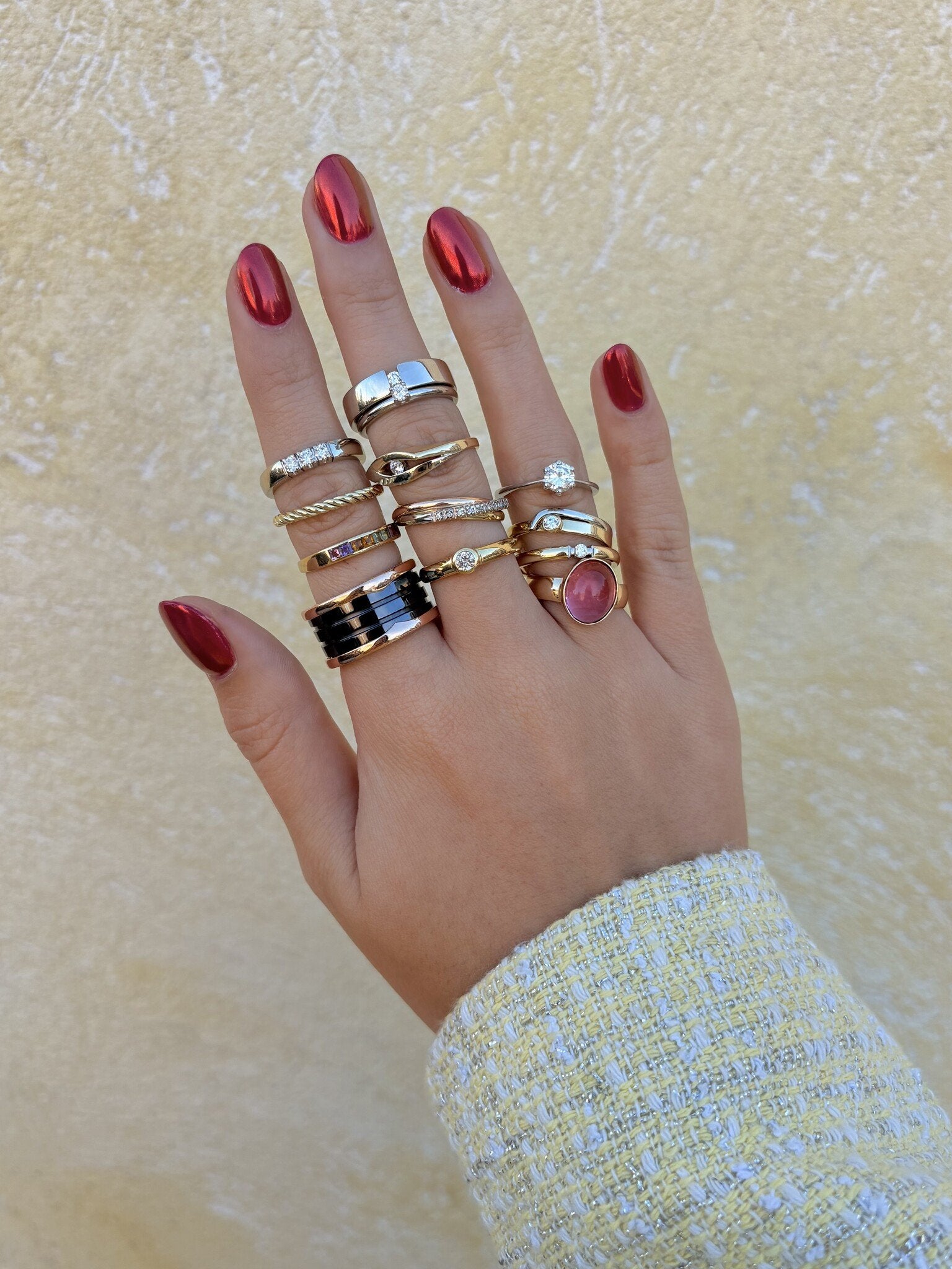 Witgouden klemring met diamant 14 karaat