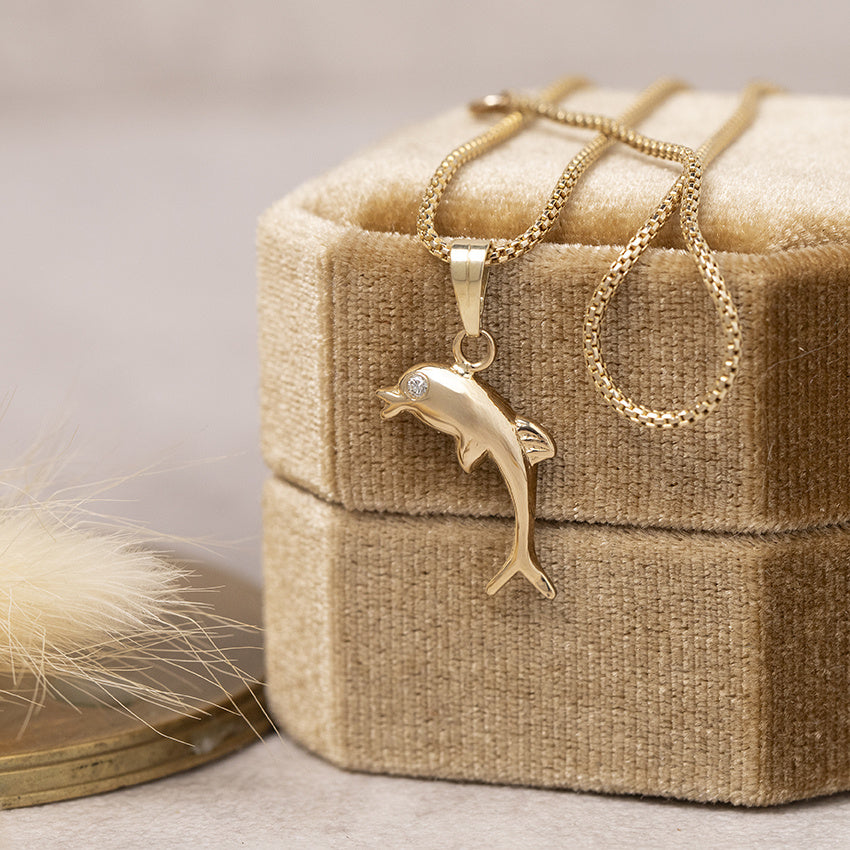 Gold fantasy necklace 40 cm 14 karat