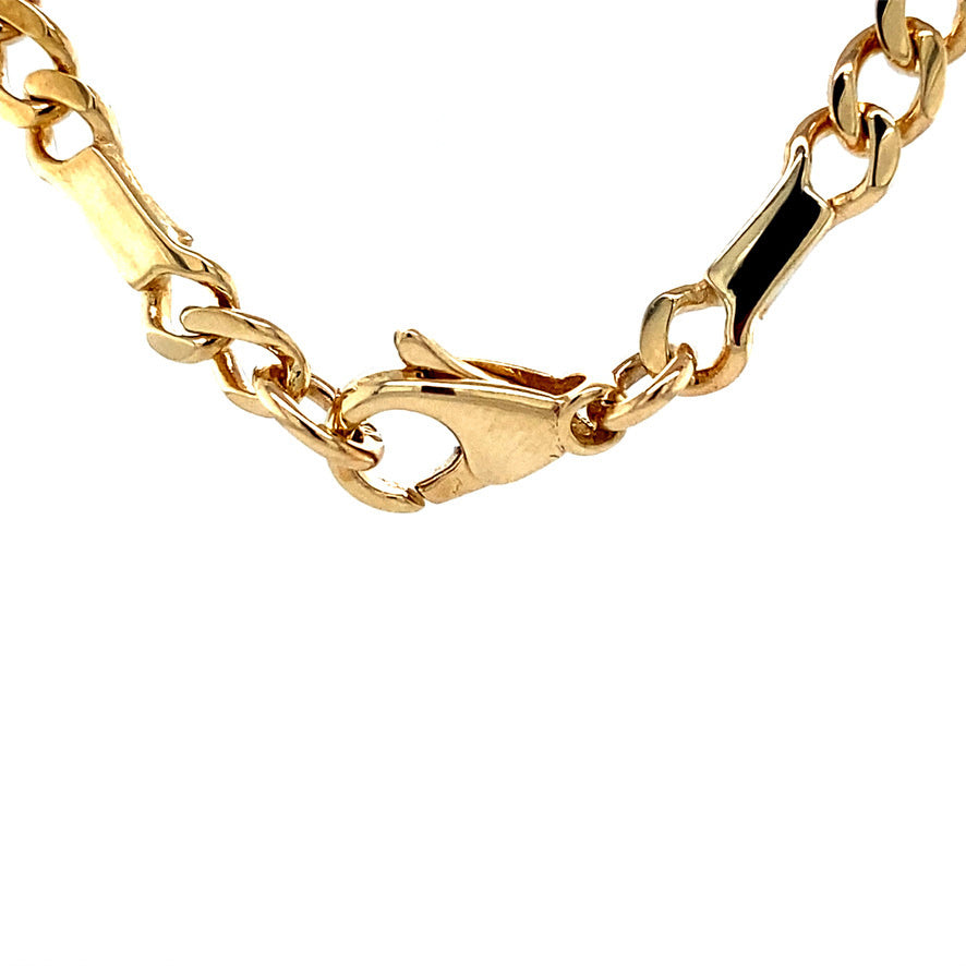 Men's gold fantasy necklace 80 cm 14 karat