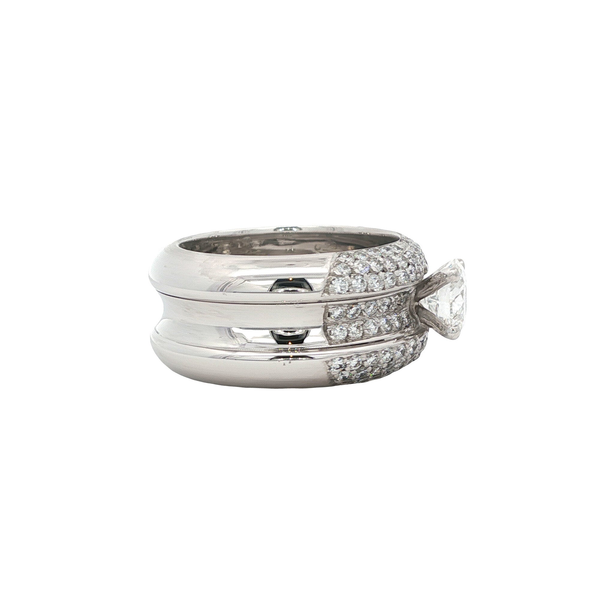 Witgouden ring met diamant 18 karaat
