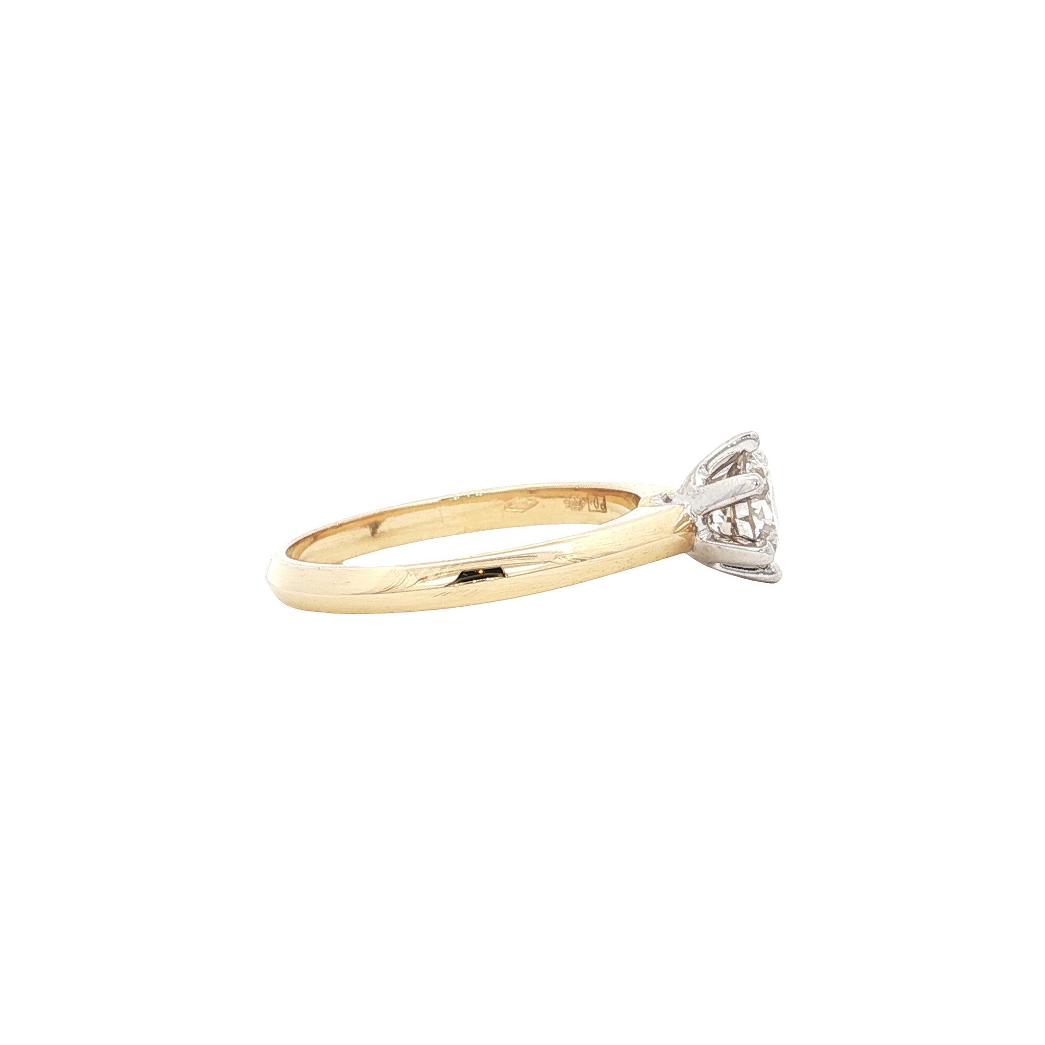 Gold solitaire ring with diamond 0.70ct. 14 karat*new