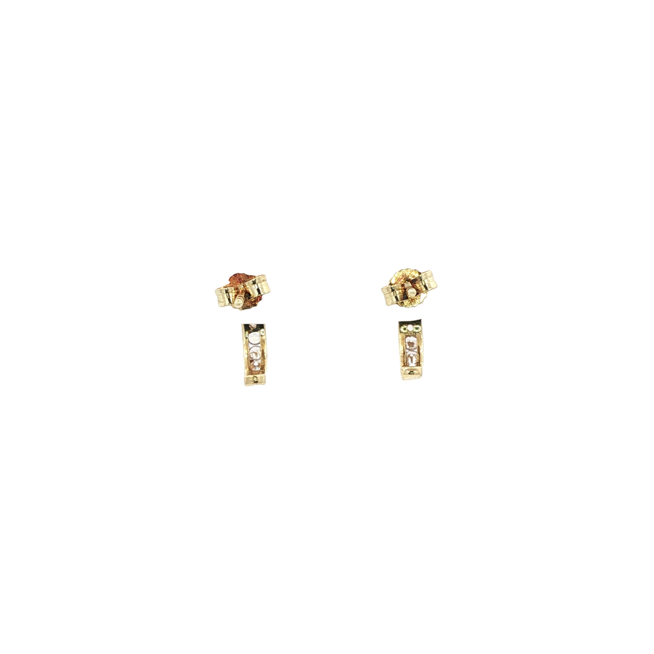 14 karat yellow gold half-hoop earrings with zirconia