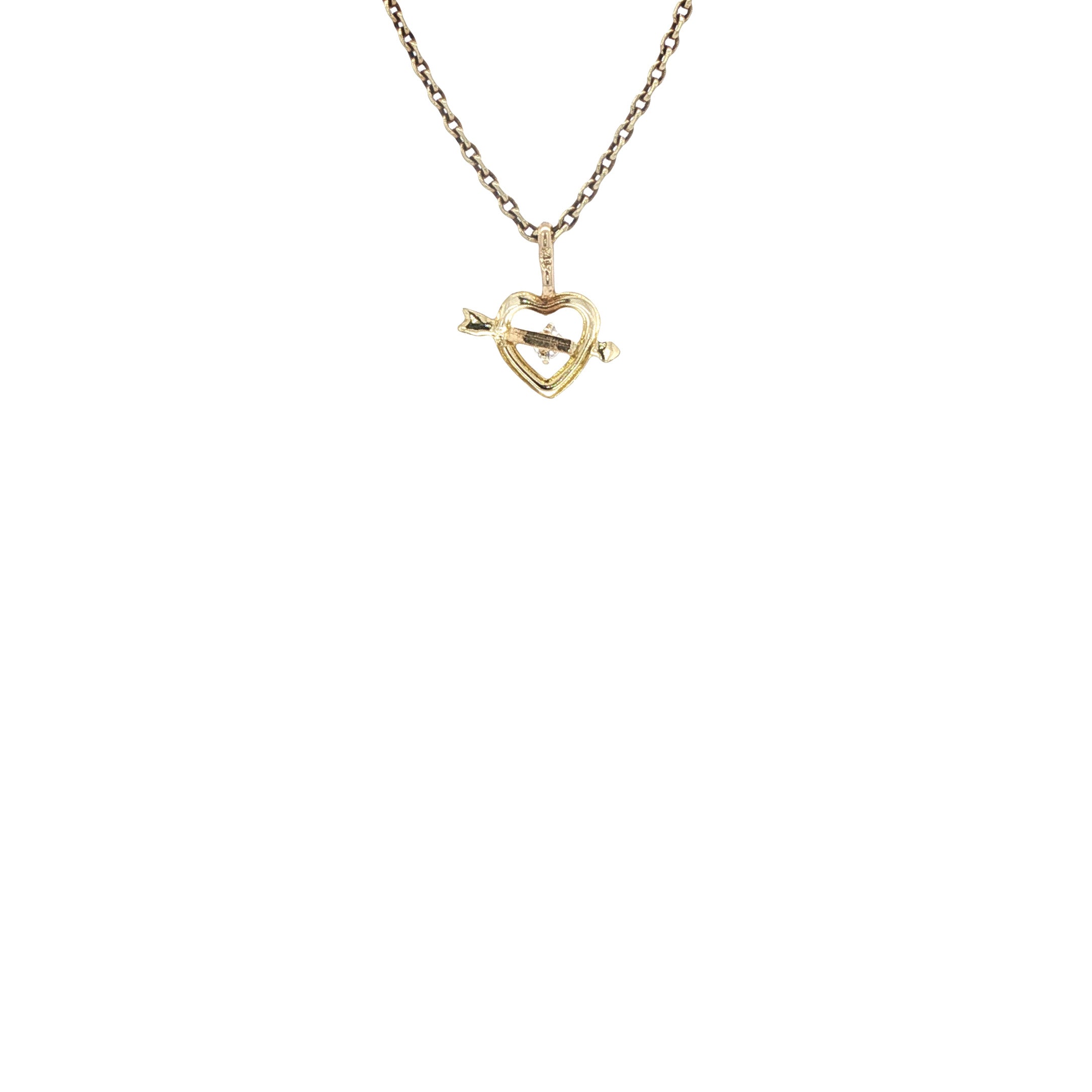 14 karat gold heart pendant with zirconia