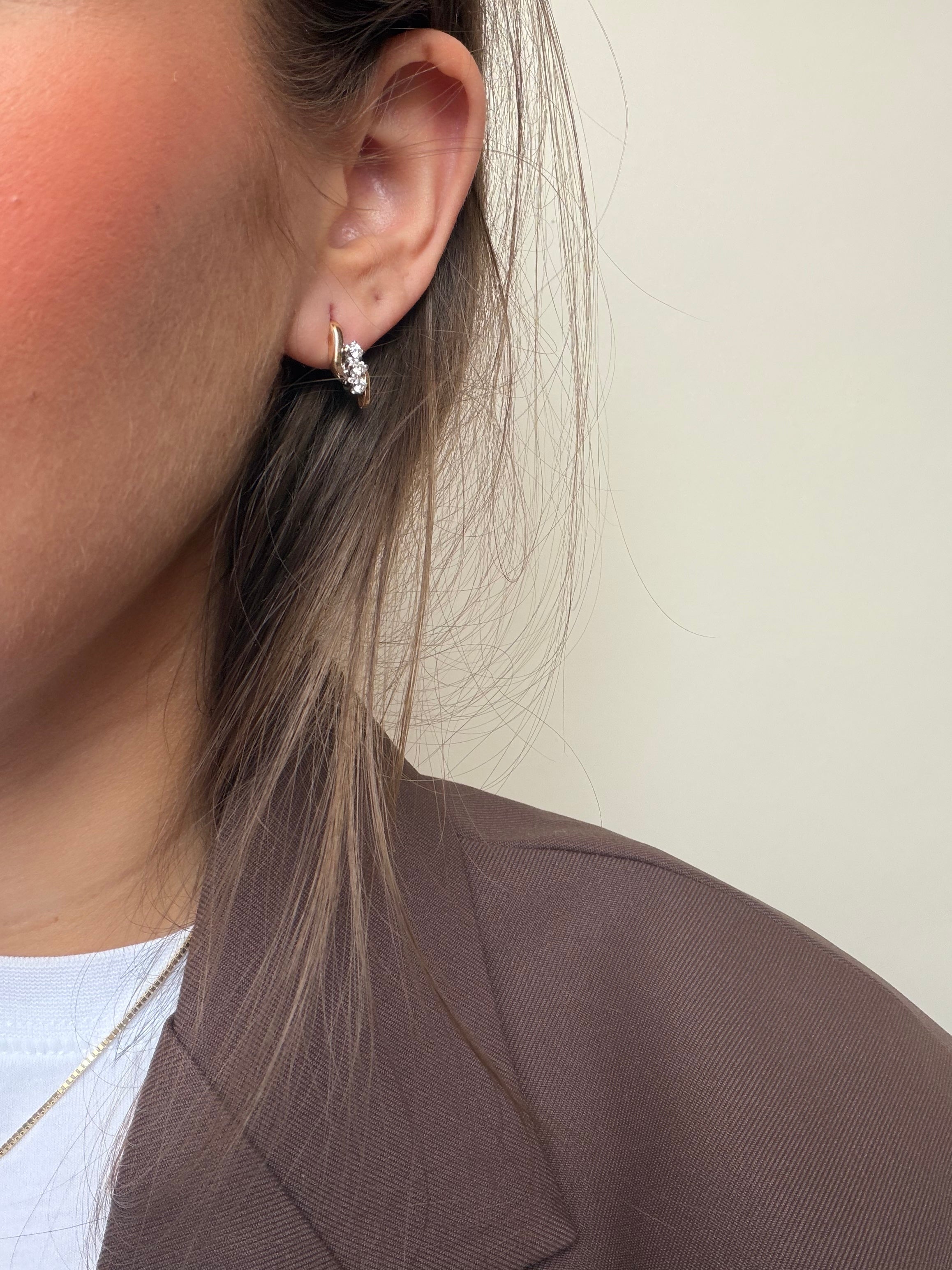 14 karat gold diamond stud earrings