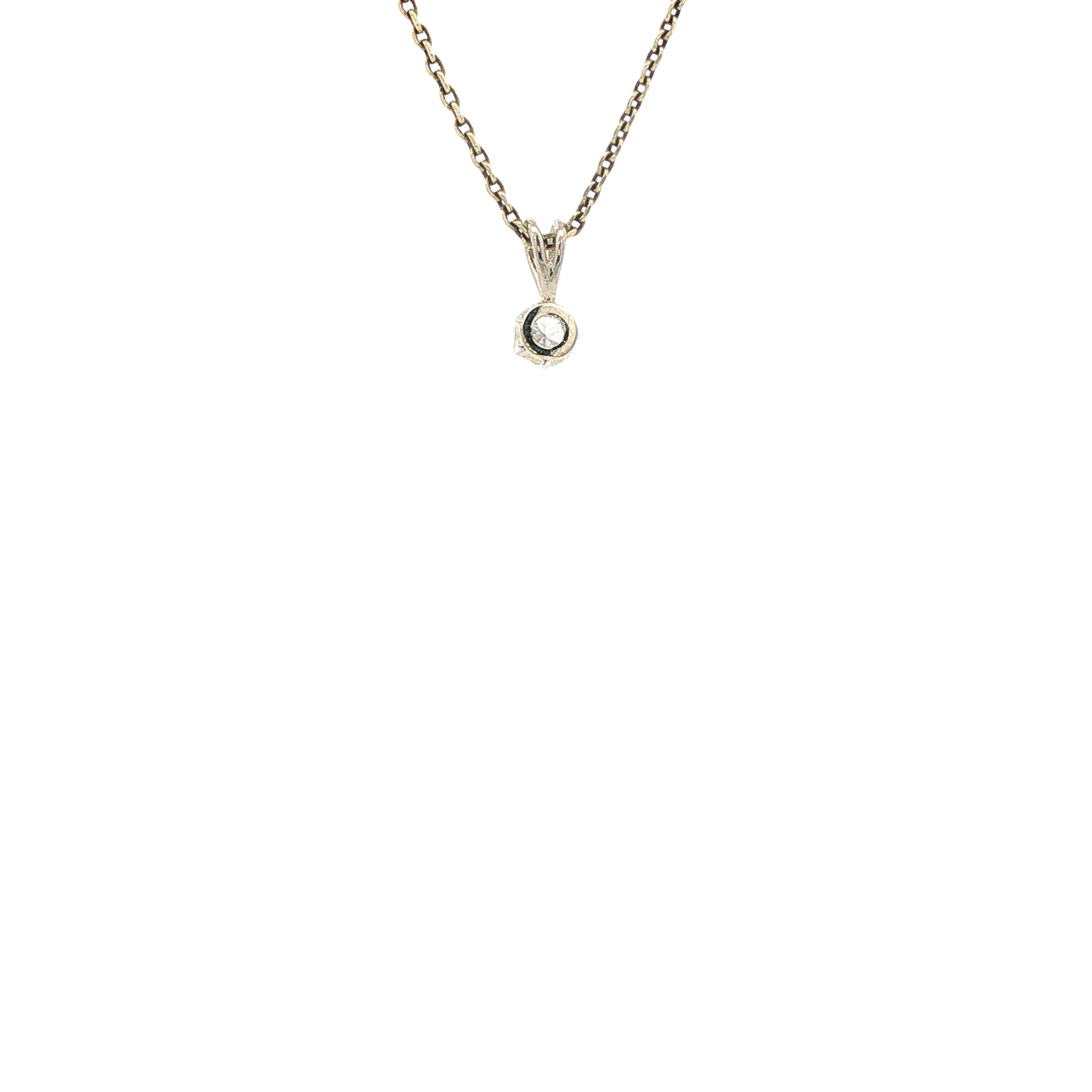 Witgouden solitair hanger diamant 14 karaat