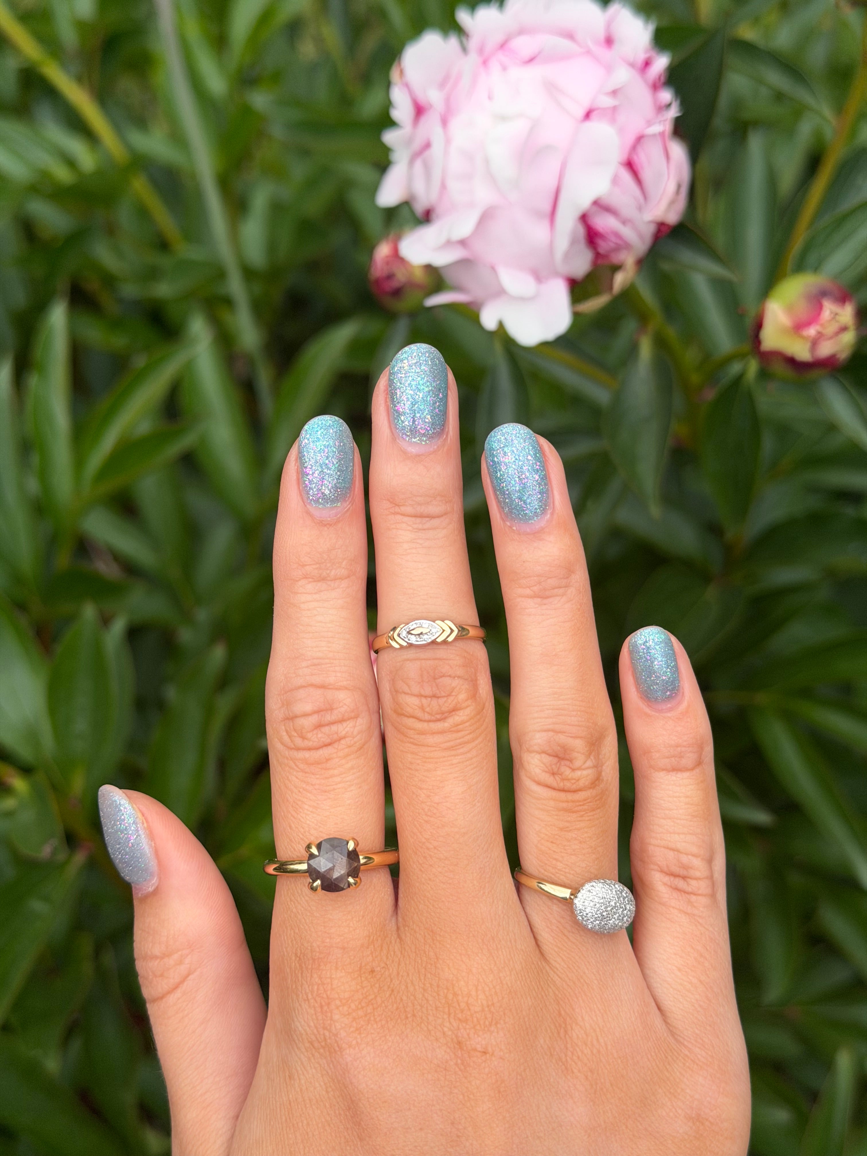Gouden catch ring met bruine saffier van Bron Jewelry 18 karaat