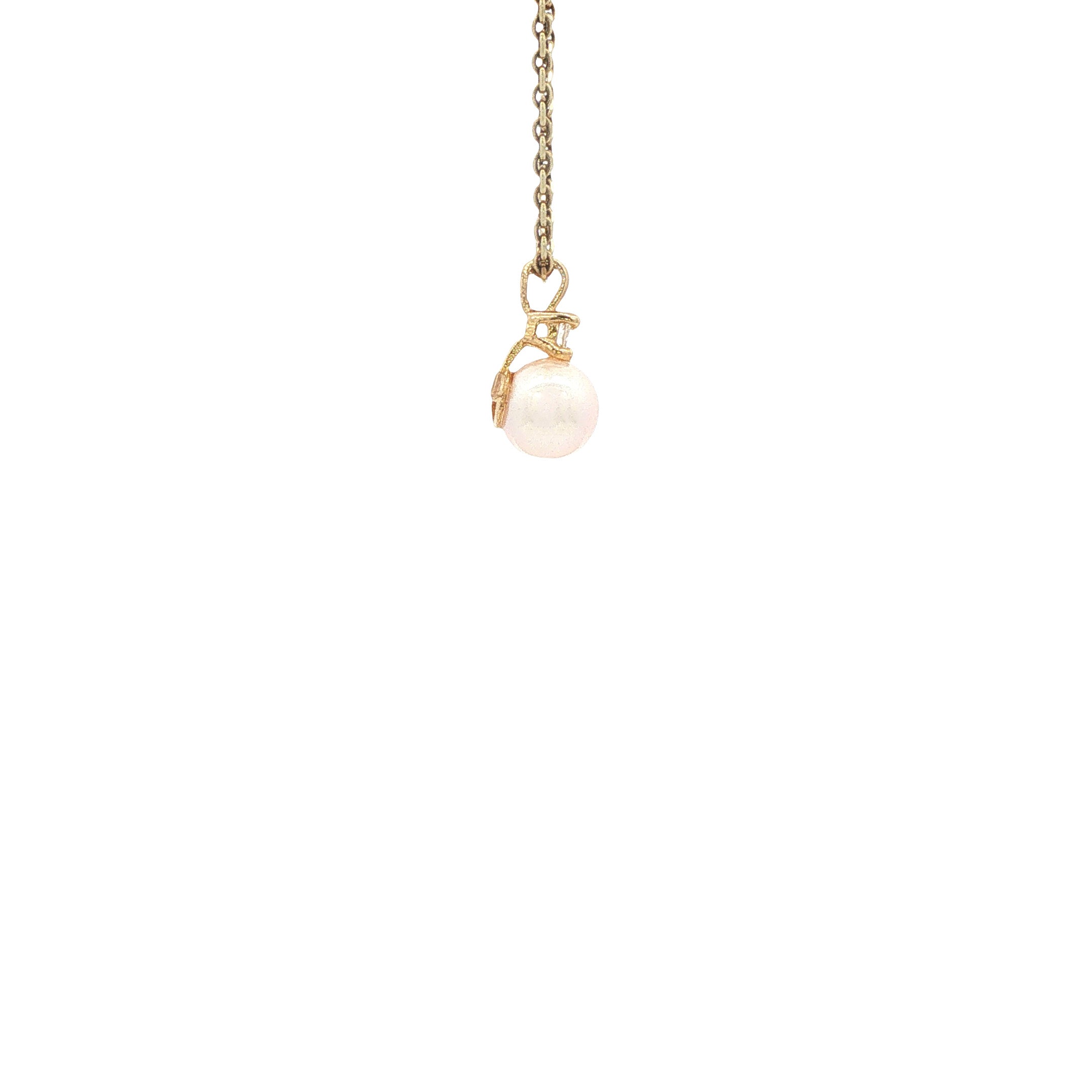 Gouden hanger met parel en diamant 14 karaat* nieuw