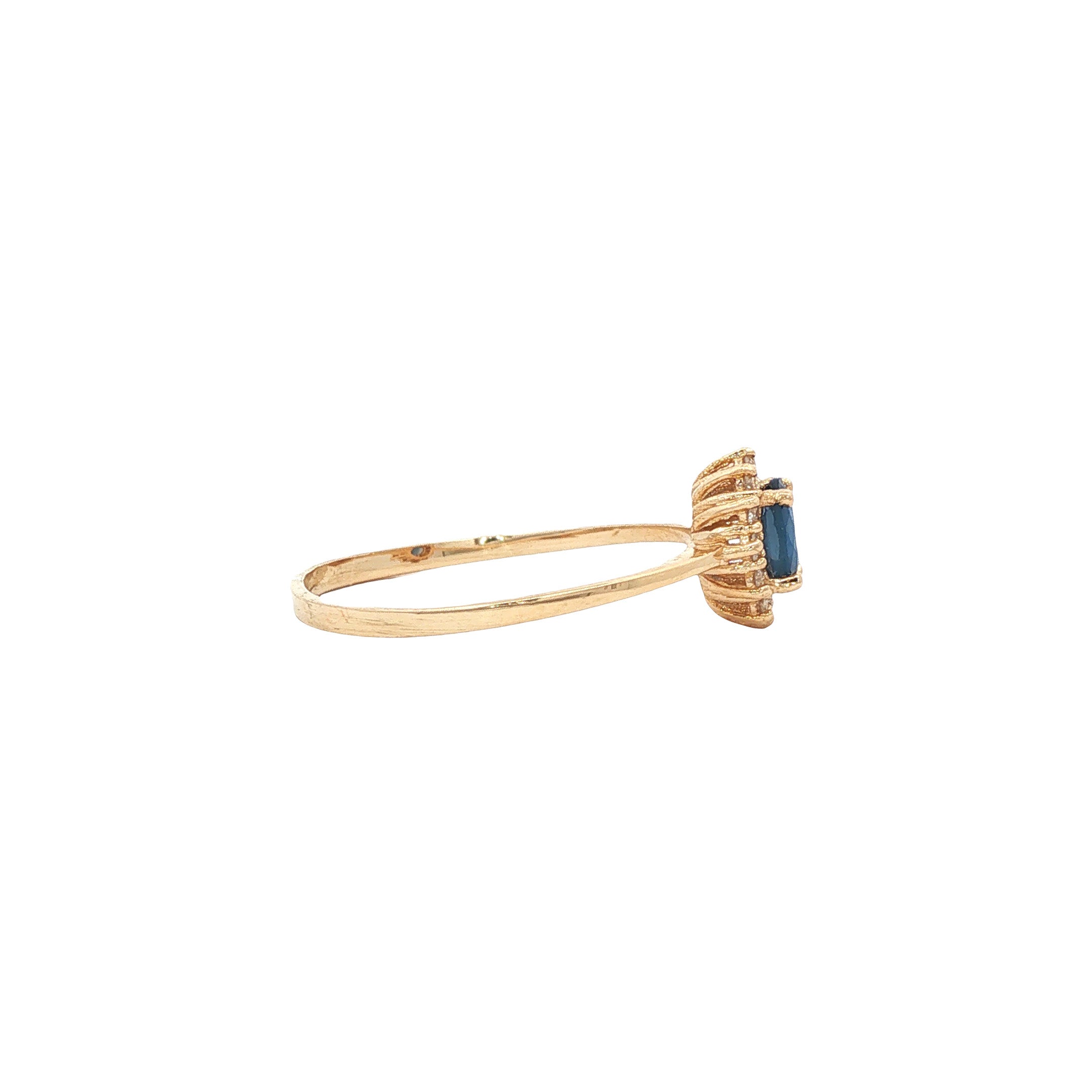 Gouden ring met saffier en diamant 14 karaat* nieuw