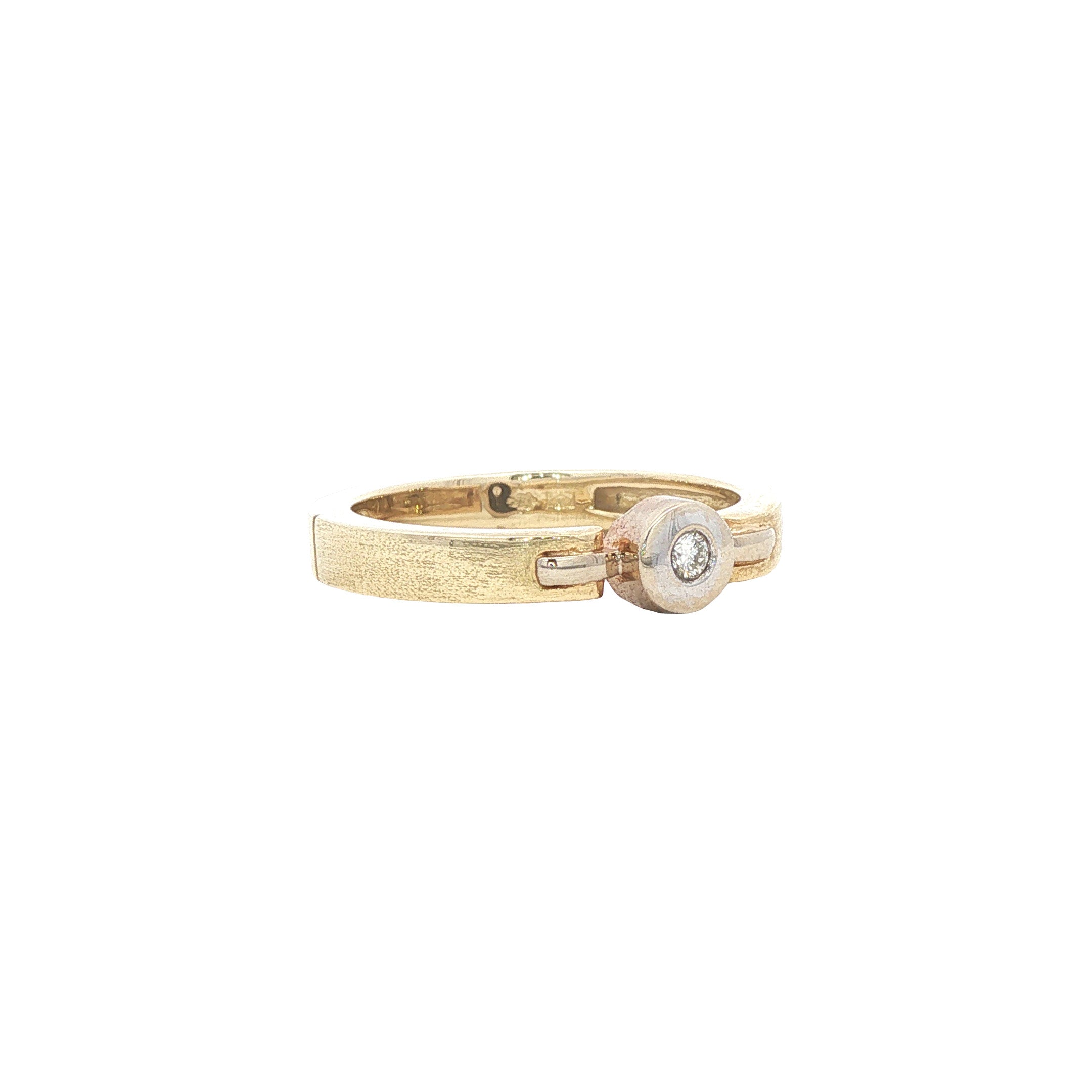 Gouden ring met diamant 14 karaat