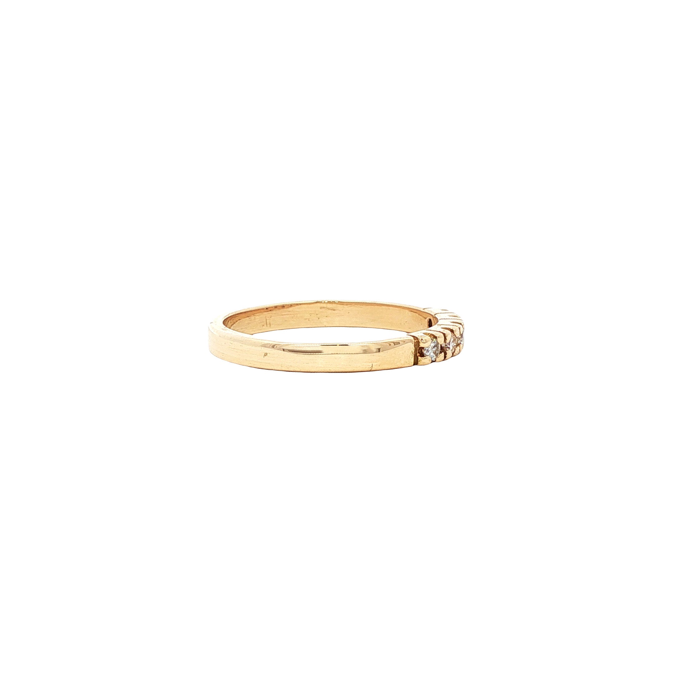 Gouden memoire ring met diamant 14 karaat