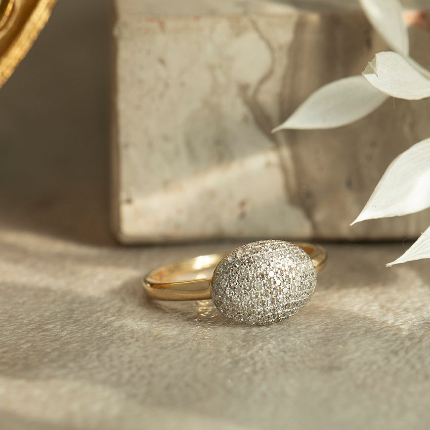 Gouden ring met diamant 14 karaat