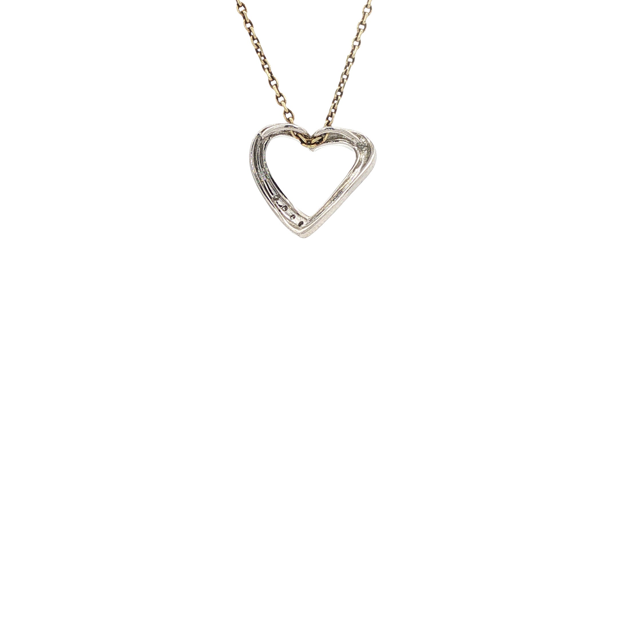 Witgouden hart hanger met diamant 14 karaat