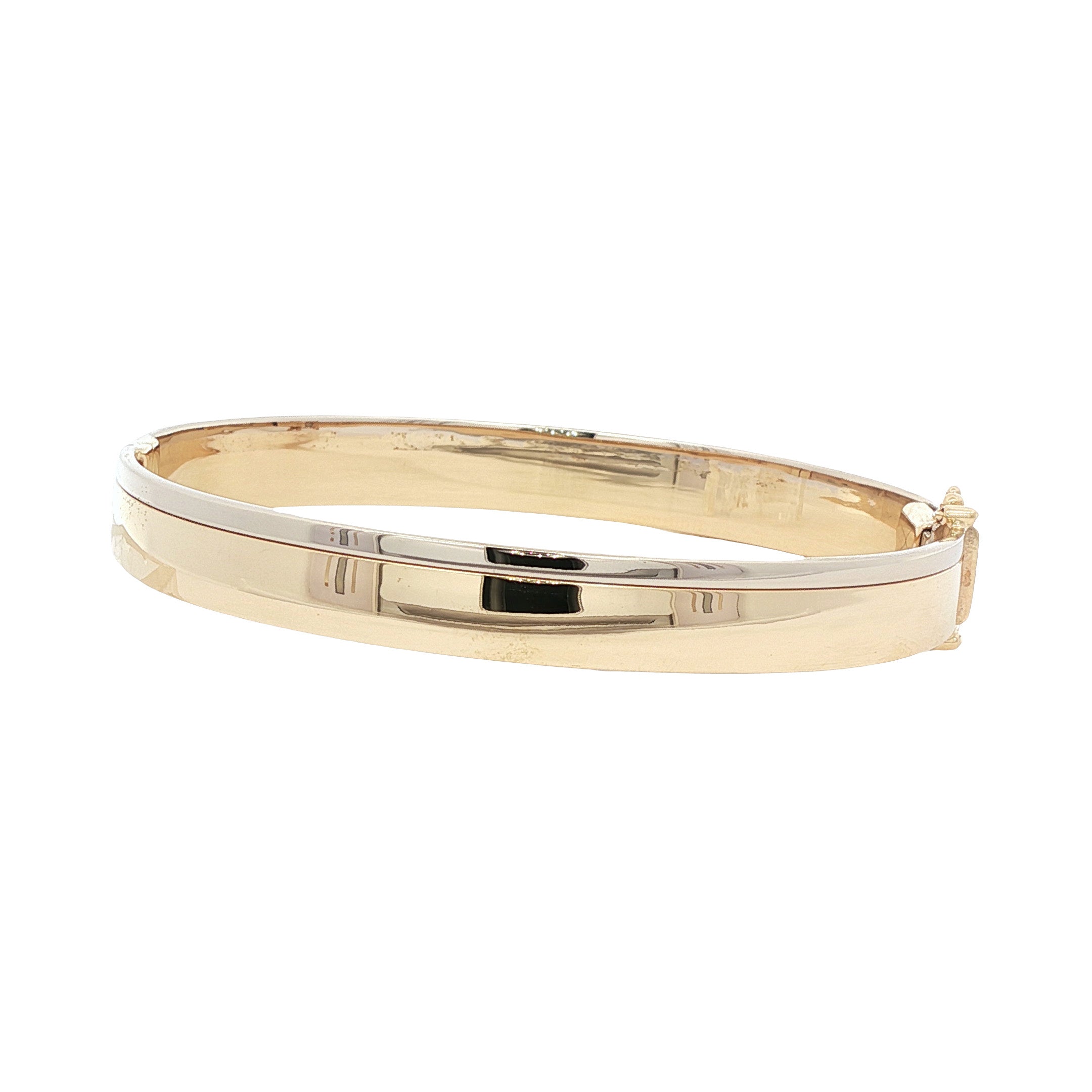 Bicolour gouden bangle 14 karaat