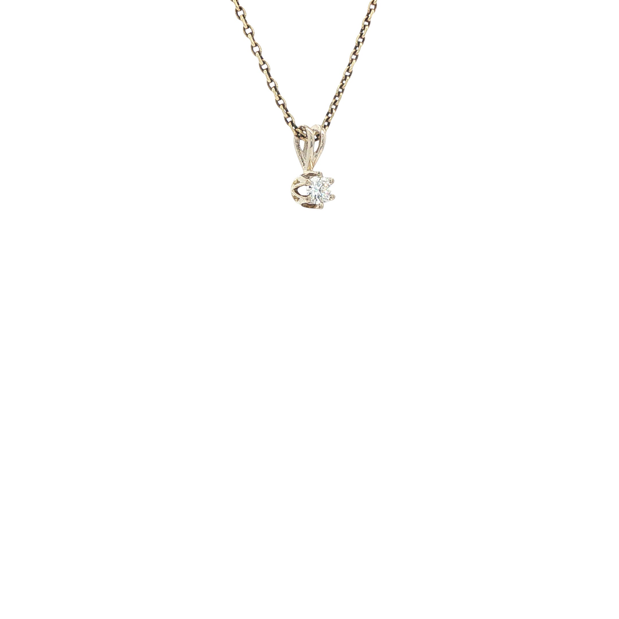 Witgouden solitair hanger diamant 14 karaat