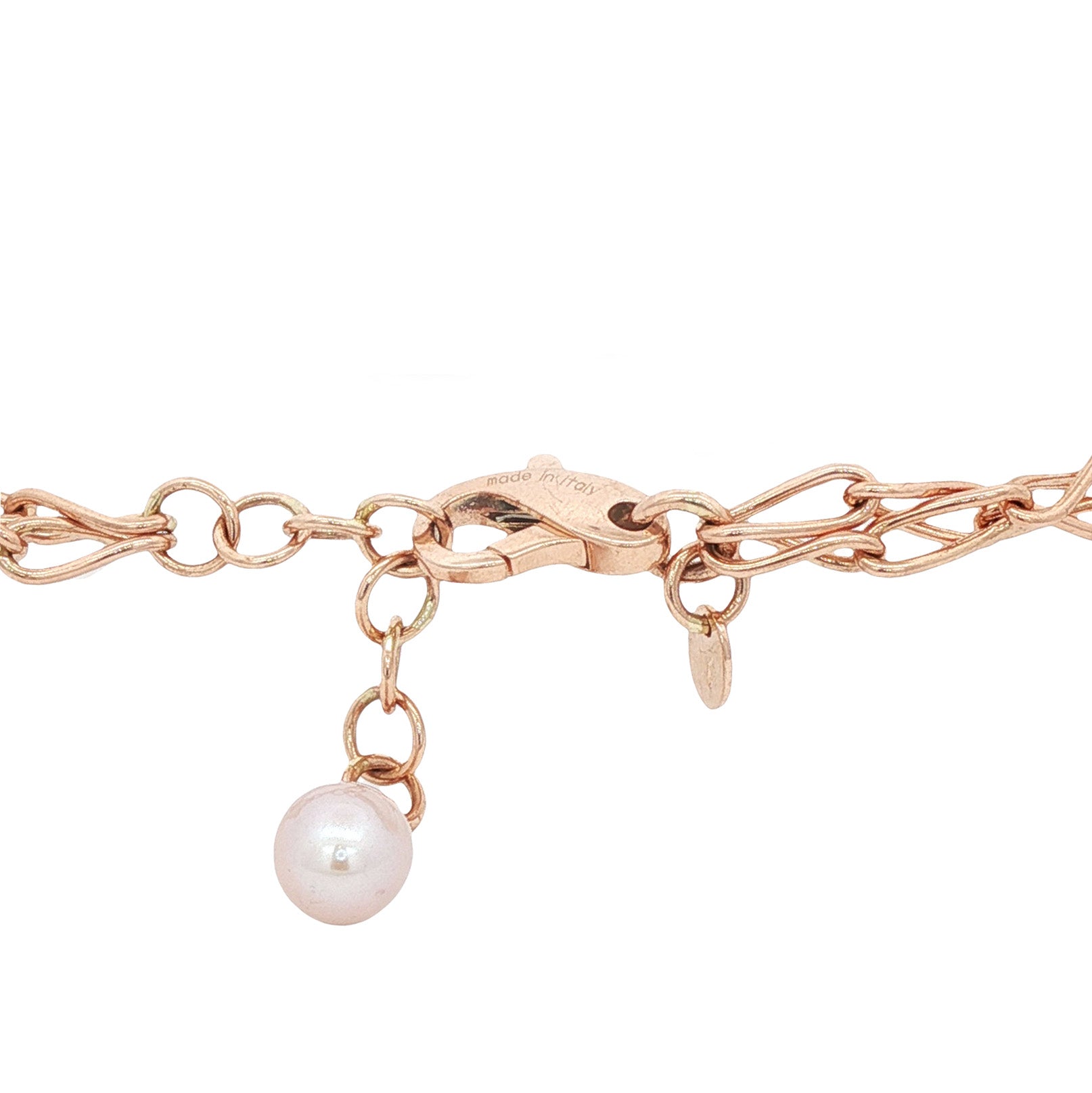 Rosegouden armband met parels 18-20.5 14 karaat