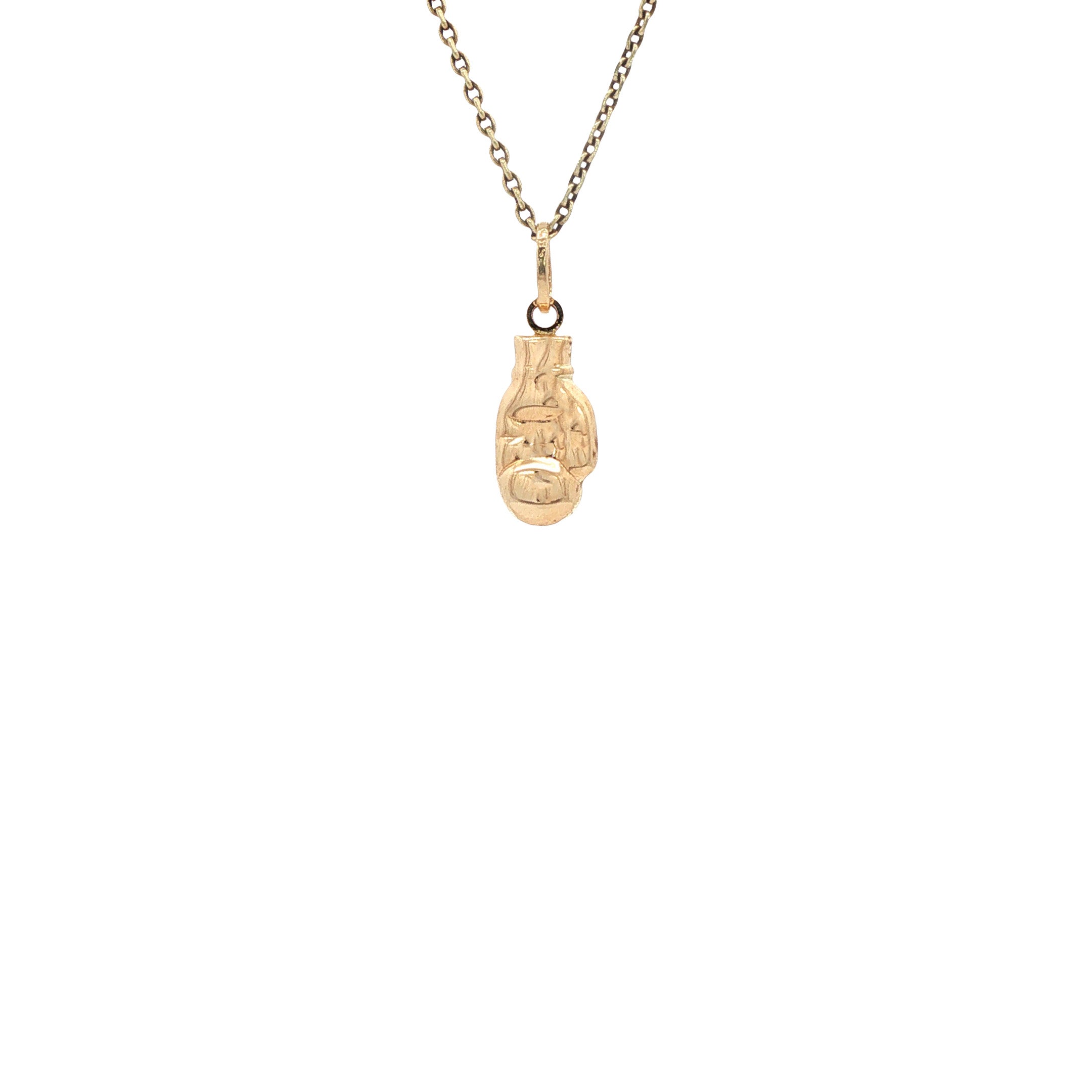 Gouden hanger boks handschoen 14 karaat