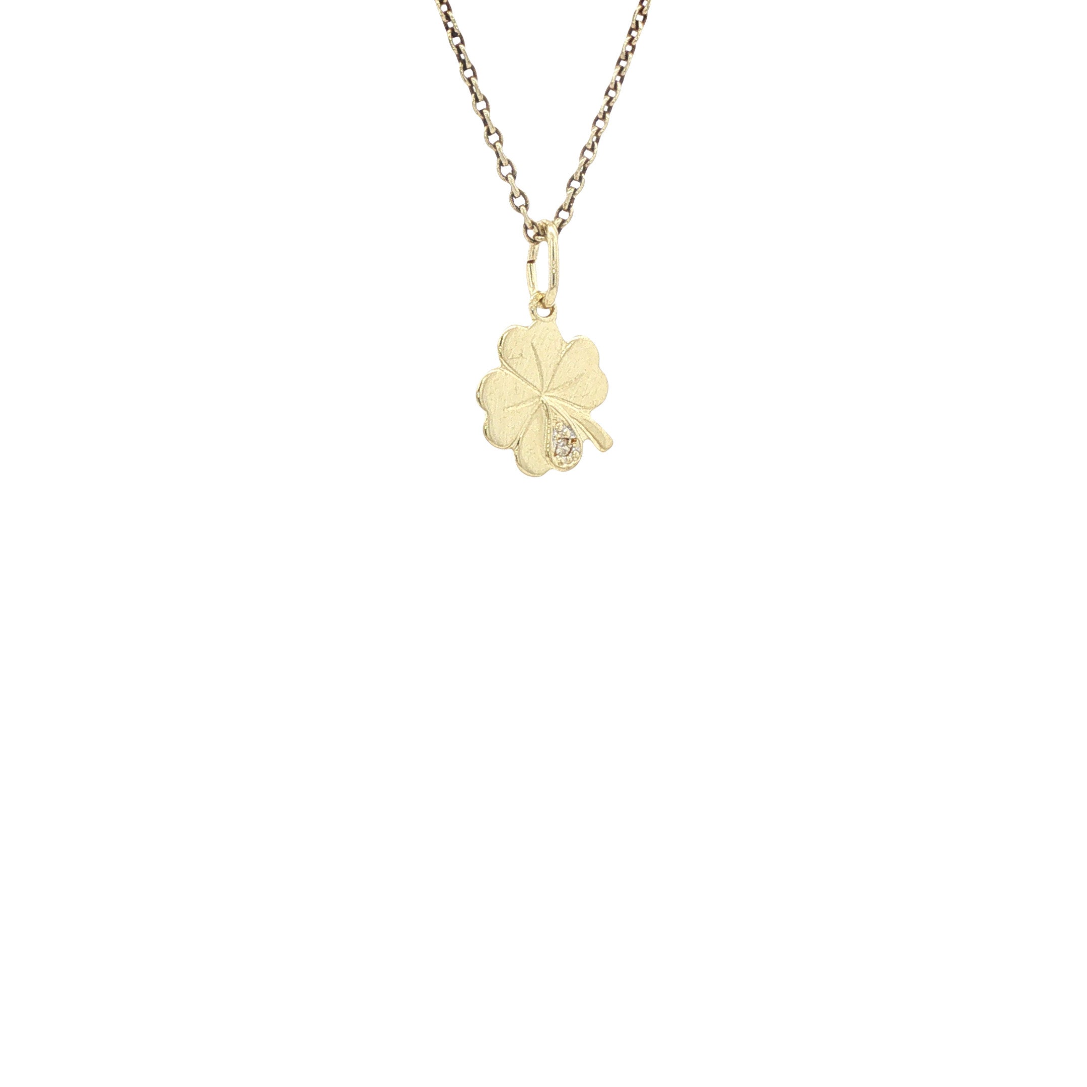 Gouden hanger klaver vier 14 karaat