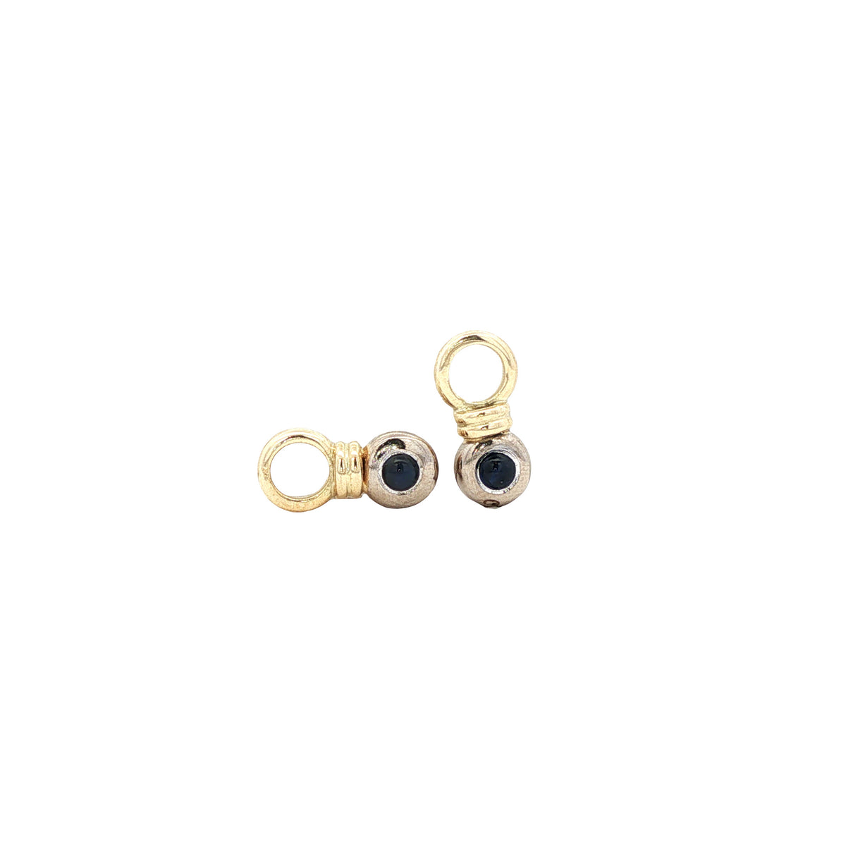 14-karat gold pendants with sapphire and diamond