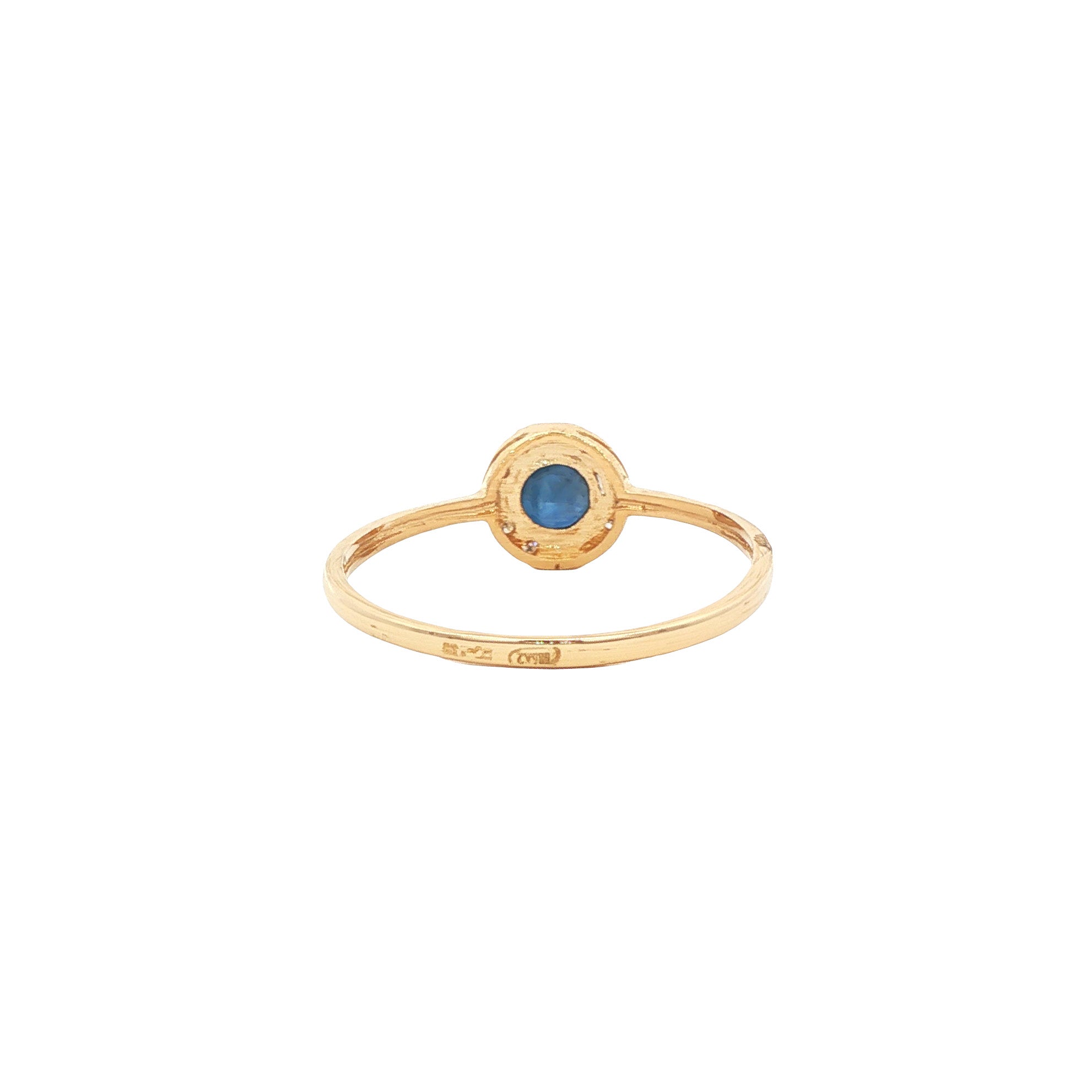 Gouden entourage ring met saffier en diamant 14 karaat* nieuw