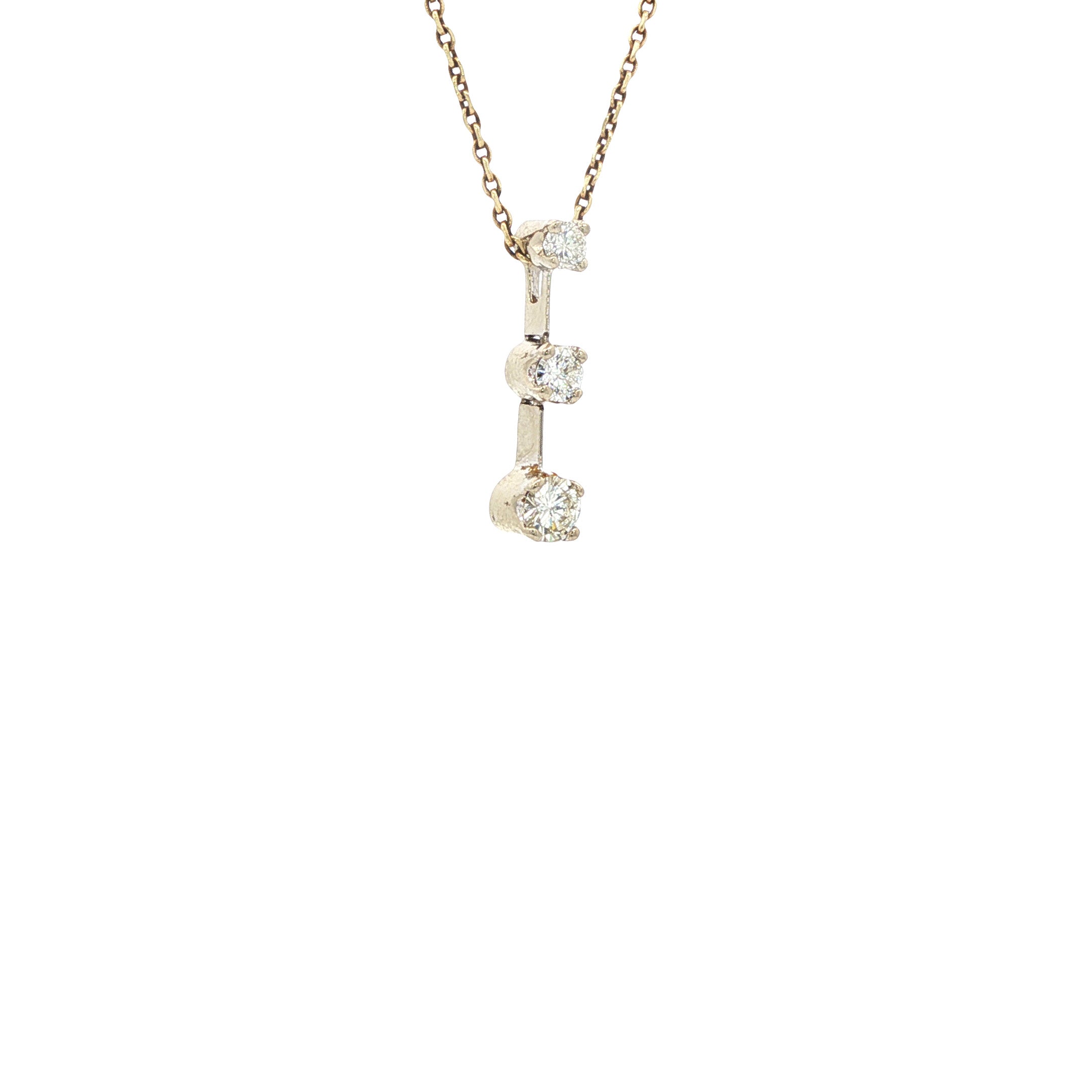 Witgouden hanger met diamant 14 karaat