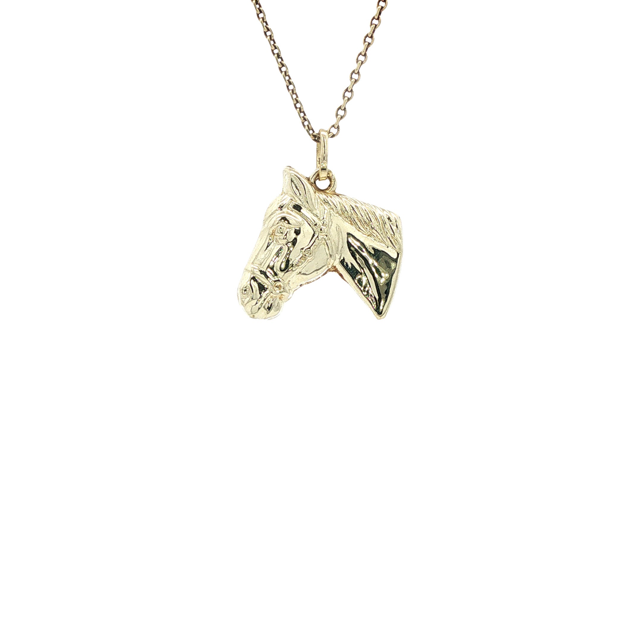 Gouden paardenhoofd hanger 14 karaat